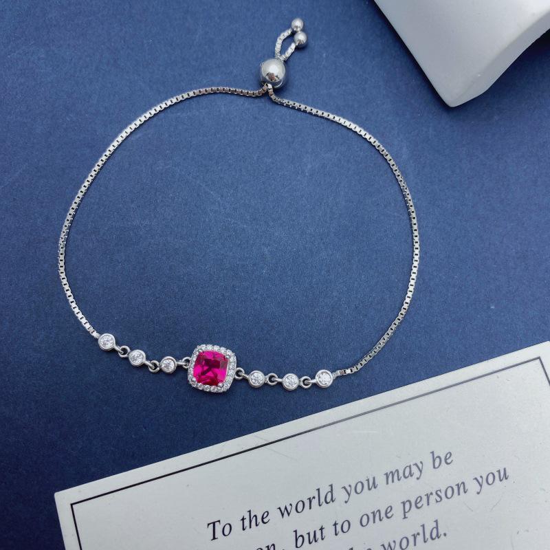 S925 Sterling Silver Rose Red Sugar Cube Bracelet: Light Luxury, Versatile, High-End Fashion Jewelry 925 Silver
S925 Sterling Silver Rose Red Sugar Cube Bracelet: Light Luxury, Versatile, High-End Fashion Jewelry 925 Silver