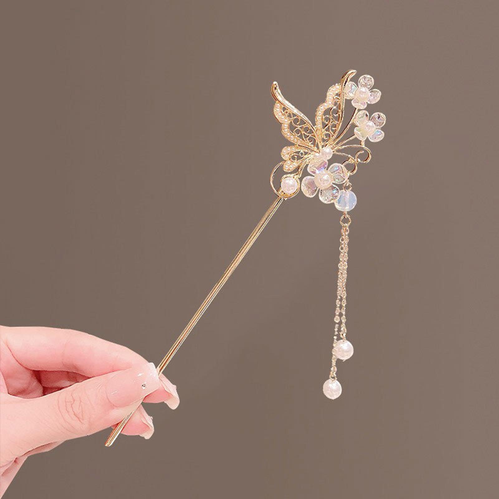 Retro Chinese Style Hair Pin Gold Color Alloy Butterfly Hair Clips Pearls Chain Pendant Headpieces Women Girls Hair Jewelry
Retro Chinese Style Hair Pin Gold Color Alloy Butterfly Hair Clips Pearls Chain Pendant Headpieces Women Girls Hair Jewelry