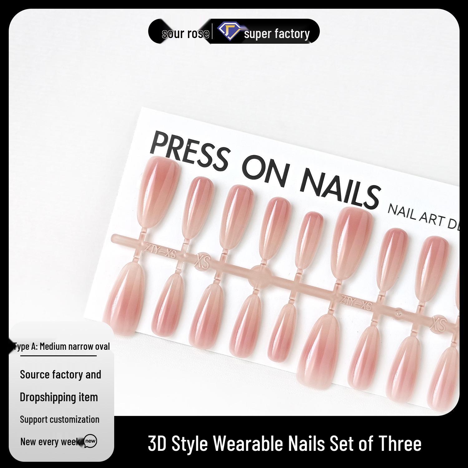 Jiaolong Spring/Summer French Solid Color Wearable Nails - Celebrity Style Manicure Pieces Extra Small Set
Jiaolong Spring/Summer French Solid Color Wearable Nails - Celebrity Style Manicure Pieces Extra Small Set
