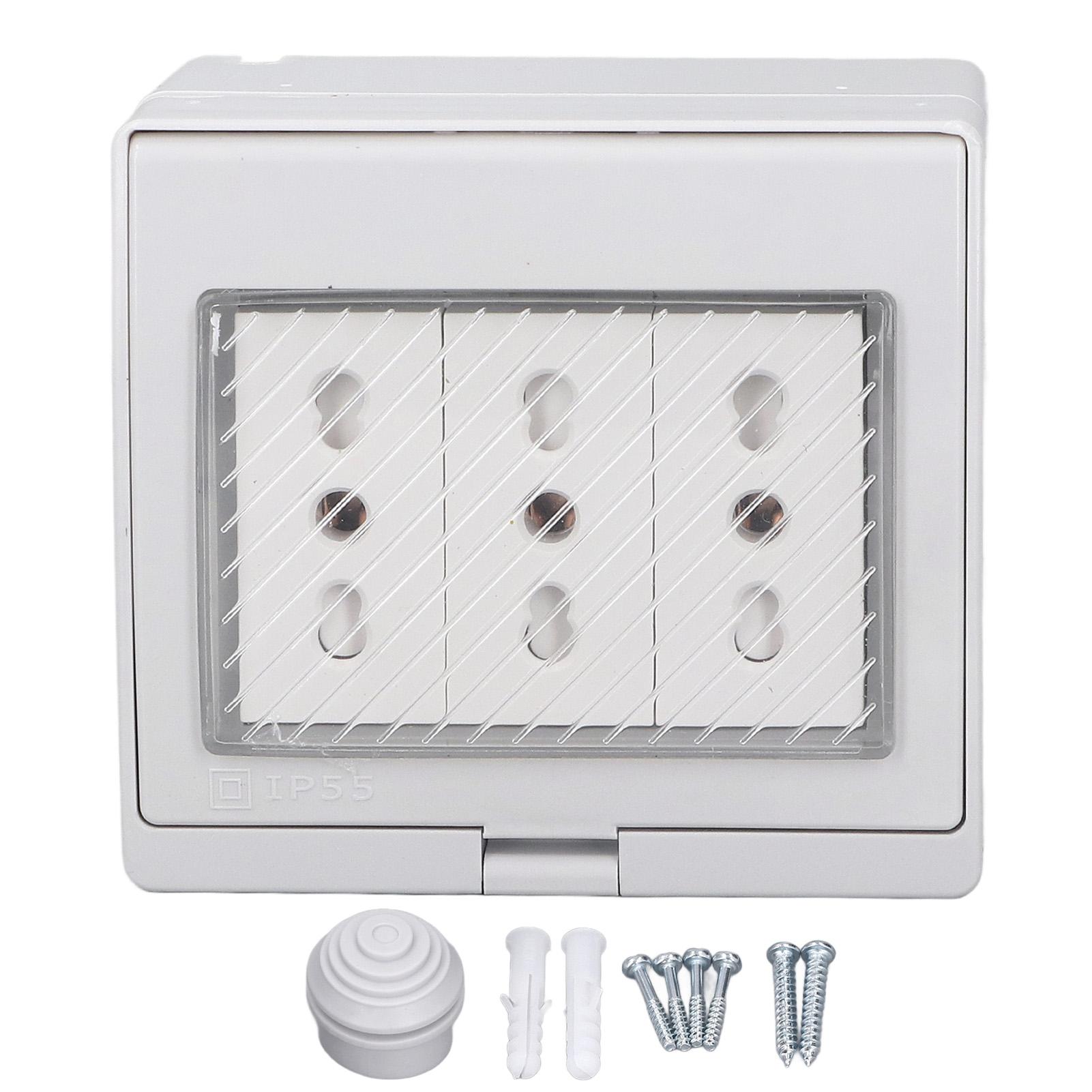 Waterproof Wall Socket IP55 Dustproof Flame Retardant Housing 3 Port Wall Outlet for Outdoor
Waterproof Wall Socket IP55 Dustproof Flame Retardant Housing 3 Port Wall Outlet for Outdoor