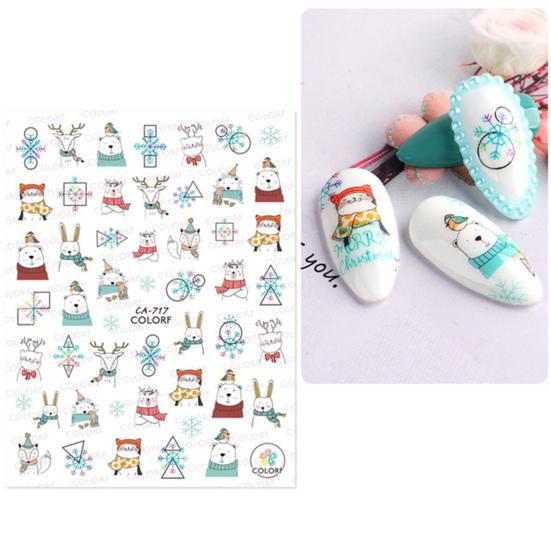 Nail Sticker Christmas Patterns Non-Fading Colorful Winter Xmas Nail 3D Christmas Elk Sliders
Nail Sticker Christmas Patterns Non-Fading Colorful Winter Xmas Nail 3D Christmas Elk Sliders