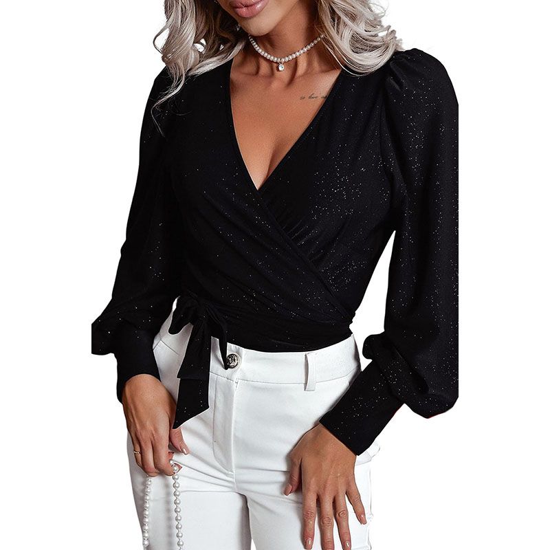 Fashion V Neck Stomach Blanket Style Lace-up Long Sleeve Shirt Women 2024 Fall and Winter New Arrival Metal Wire Women s Pullover Shirt Women Black P2 Size XL fit (70.00 kg-75.00 kg
Fashion V Neck Stomach Blanket Style Lace-up Long Sleeve Shirt Women 2024 Fall and Winter New Arrival Metal Wire Women s Pullover Shirt Women Black P2 Size XL fit (70.00 kg-75.00 kg