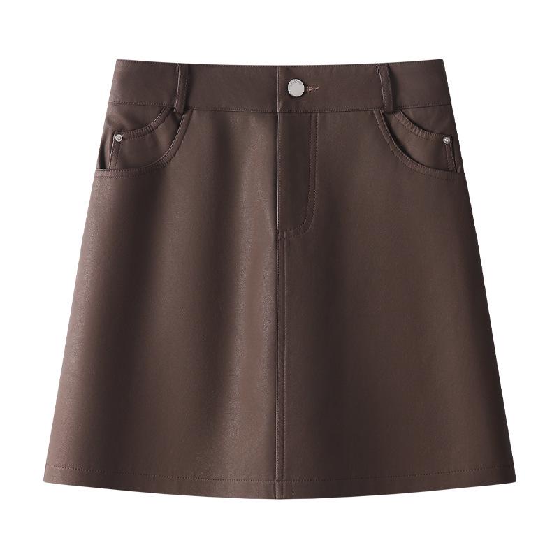 2024 High-Waisted Brown Leather A-line Midi Skirt for Women - Autumn/Winter Bodycon Style S
2024 High-Waisted Brown Leather A-line Midi Skirt for Women - Autumn/Winter Bodycon Style S