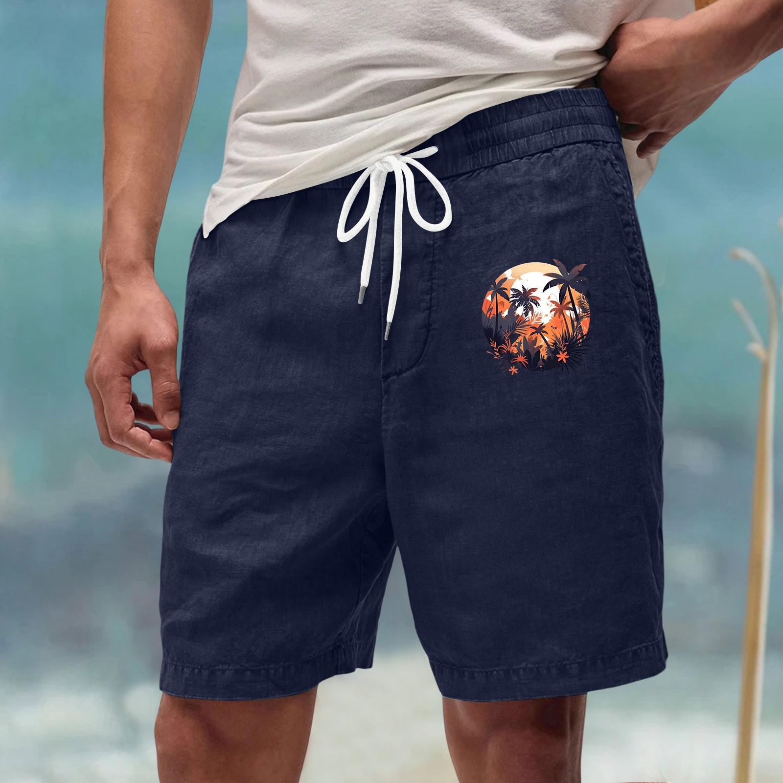 Men Drawstring Waist Casual Shorts with Tropical Tree Print Relaxed Fit Lightweight Fabric for Everyday Wear XXXL Темно-синій
Men Drawstring Waist Casual Shorts with Tropical Tree Print Relaxed Fit Lightweight Fabric for Everyday Wear XXXL Темно-синій
