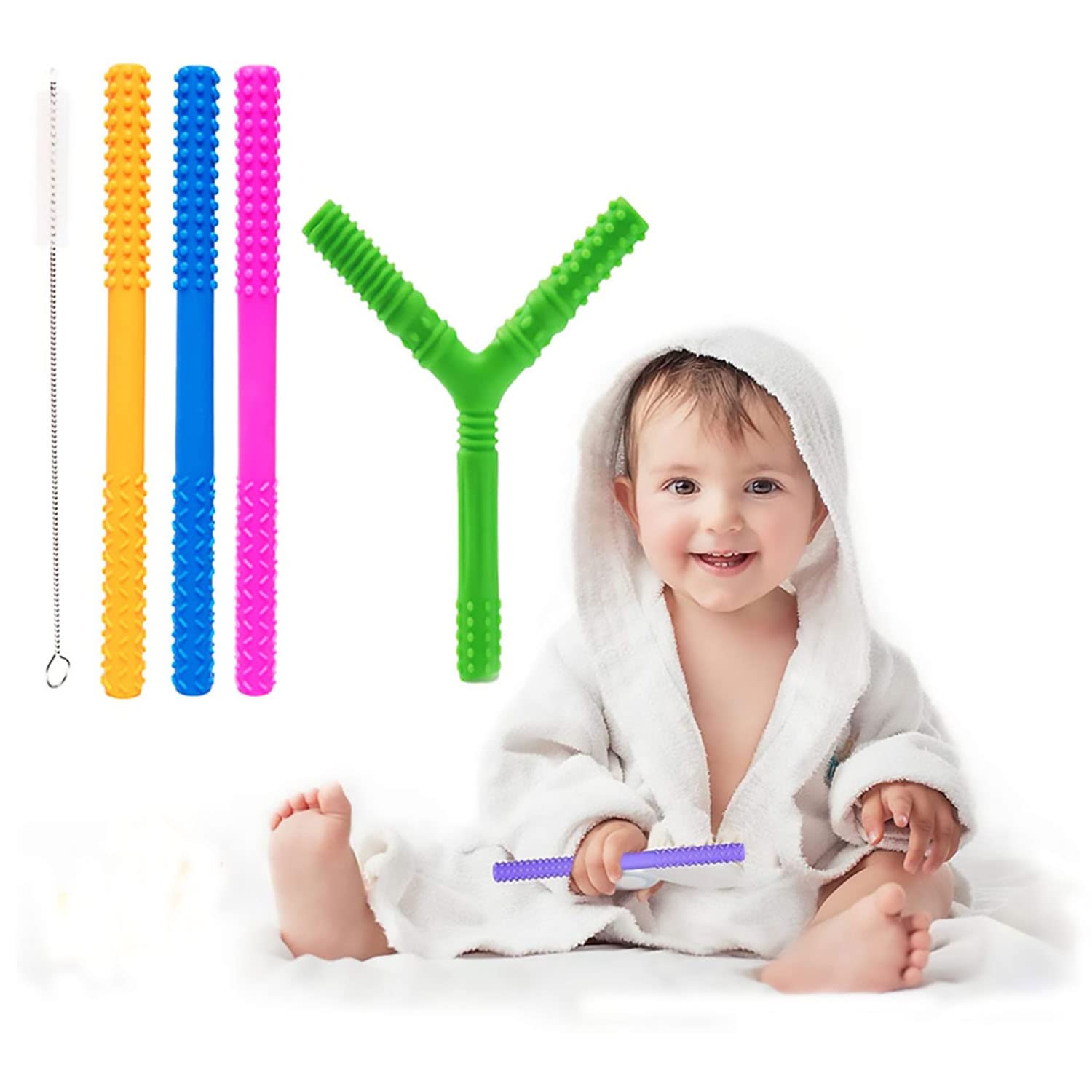 Baby Teething Straw, Silicone, Y-Shaped, for Ages 0+, Food-Friendly Silicone Toy, Helps Relieve Teething Pain, Protects Hands from Biting, Perfect
Baby Teething Straw, Silicone, Y-Shaped, for Ages 0+, Food-Friendly Silicone Toy, Helps Relieve Teething Pain, Protects Hands from Biting, Perfect