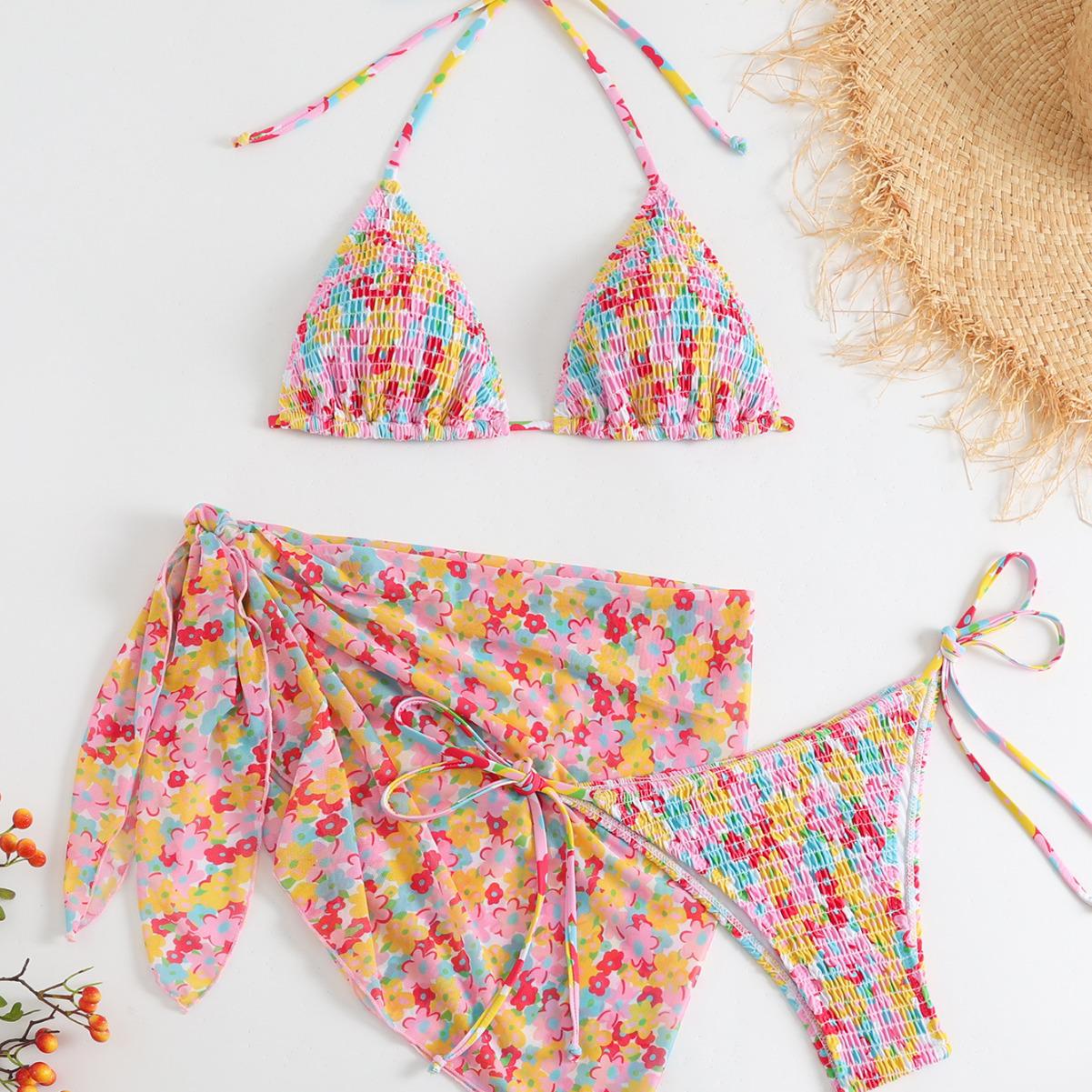 Women s Sexy Floral Bikini Three-Piece Set - European & American Style Holiday Swimwear L квітковий
Women s Sexy Floral Bikini Three-Piece Set - European & American Style Holiday Swimwear L квітковий