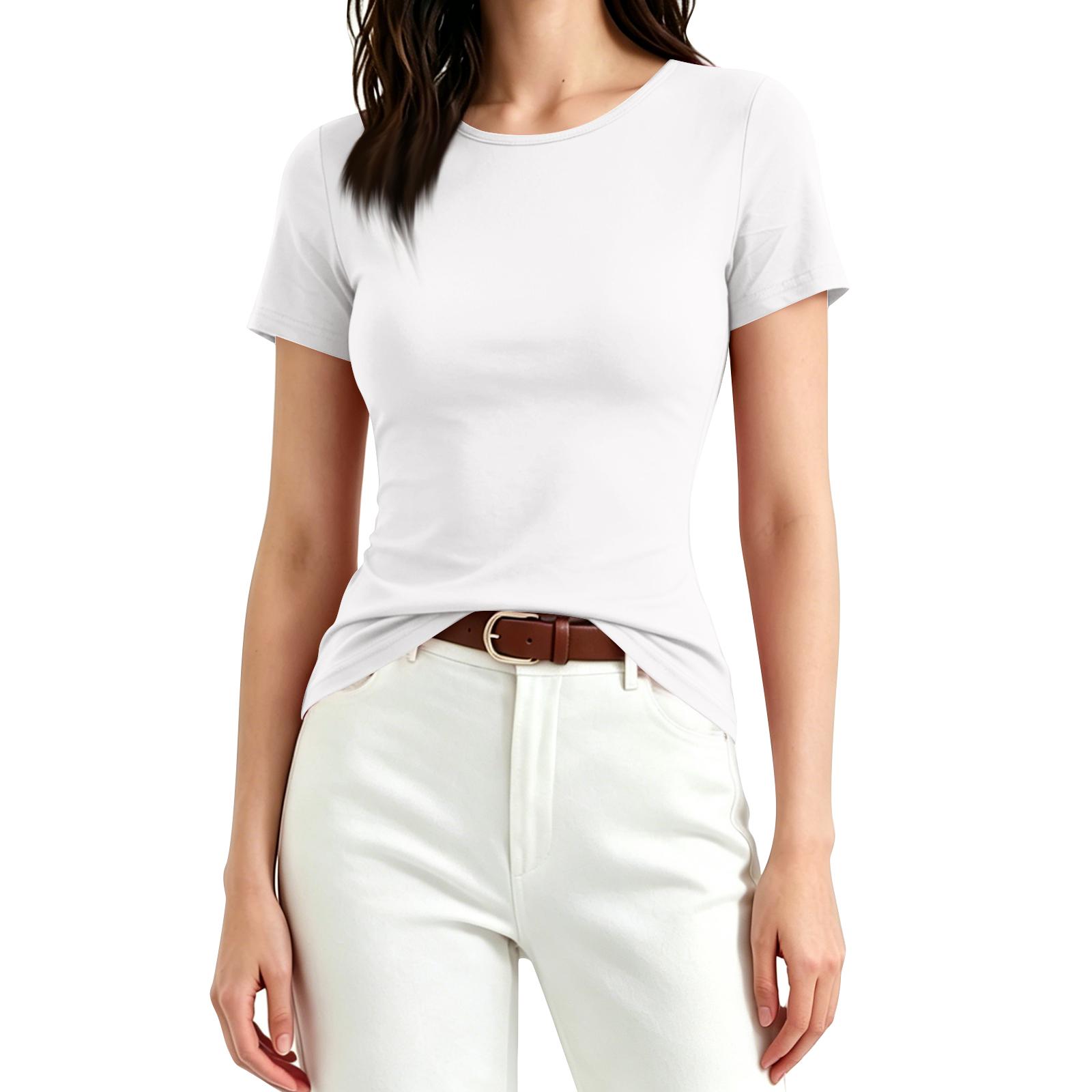 Women’s Casual Short Sleeve Fitted Crew Neck Top Basic Slim Fit Crop Tee Comfortable Soft Fabric Lightweight Design XL
Women’s Casual Short Sleeve Fitted Crew Neck Top Basic Slim Fit Crop Tee Comfortable Soft Fabric Lightweight Design XL