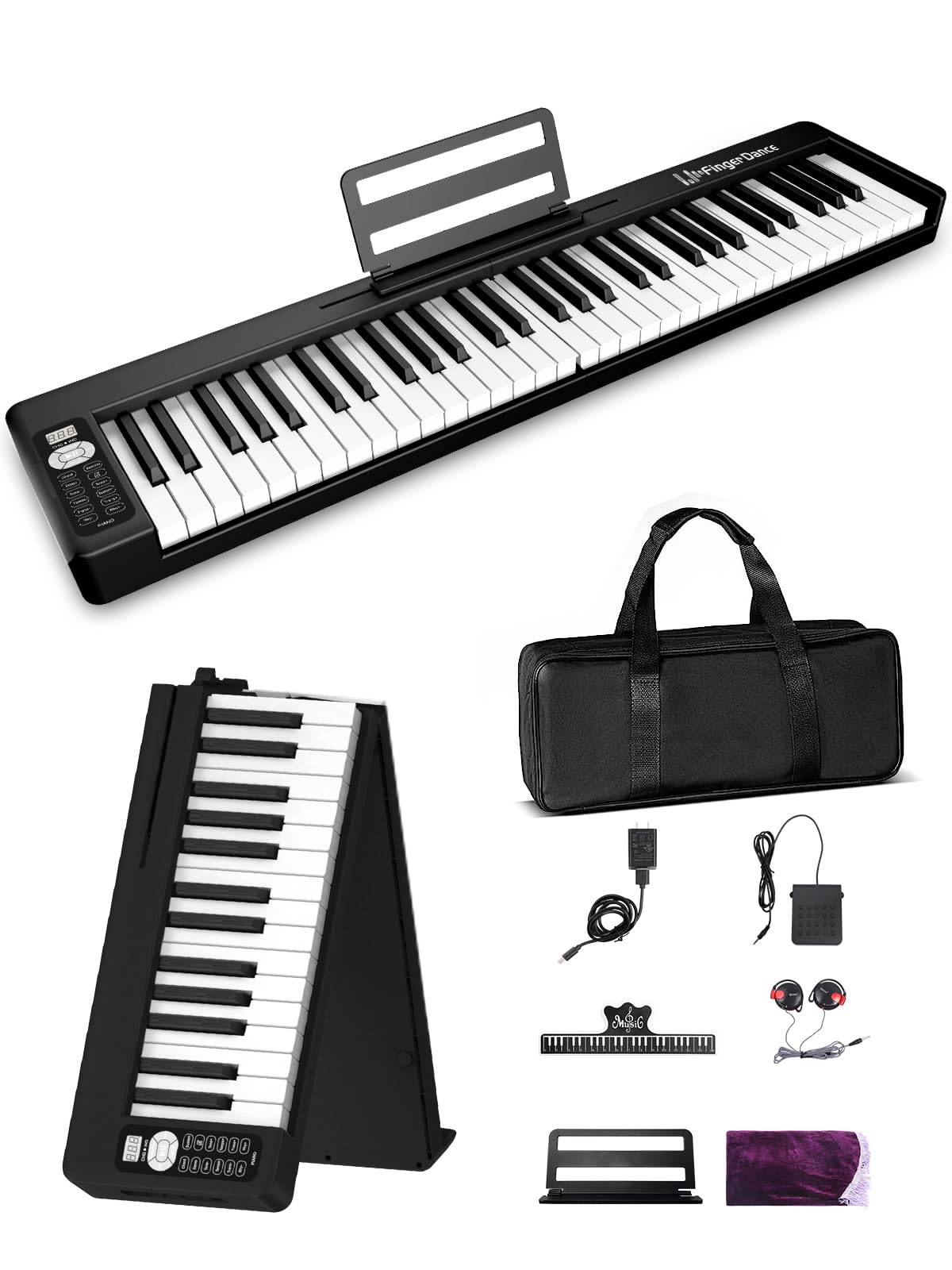 Folding Digital 61 For Music Compatible with External Sheet Piano, Keys, Beginners, Lightweight, Practice, Cute, Stand, Earphones, Speaker, (Black, чорний
Folding Digital 61 For Music Compatible with External Sheet Piano, Keys, Beginners, Lightweight, Practice, Cute, Stand, Earphones, Speaker, (Black, чорний