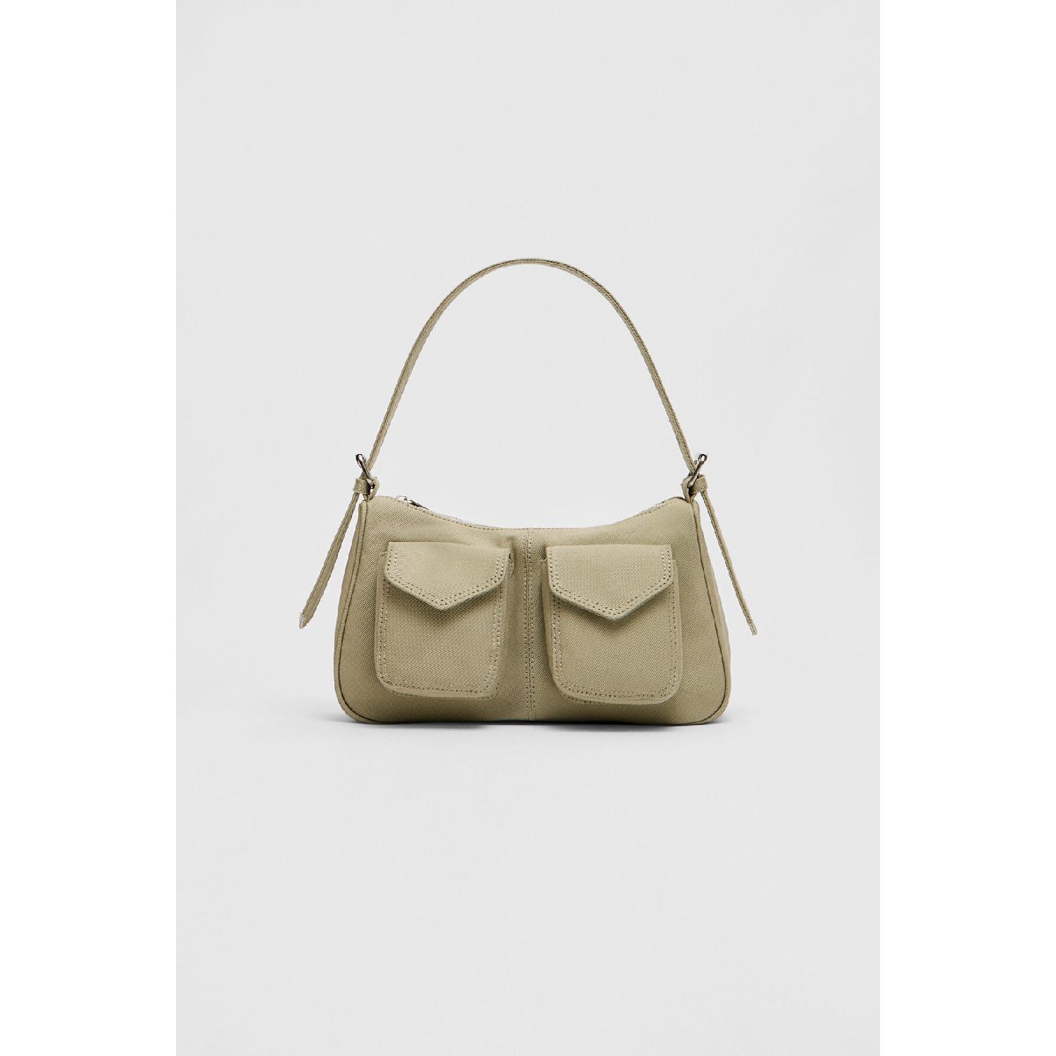 Тканевая сумка через плечо с карманом
Тканевая сумка через плечо с карманом