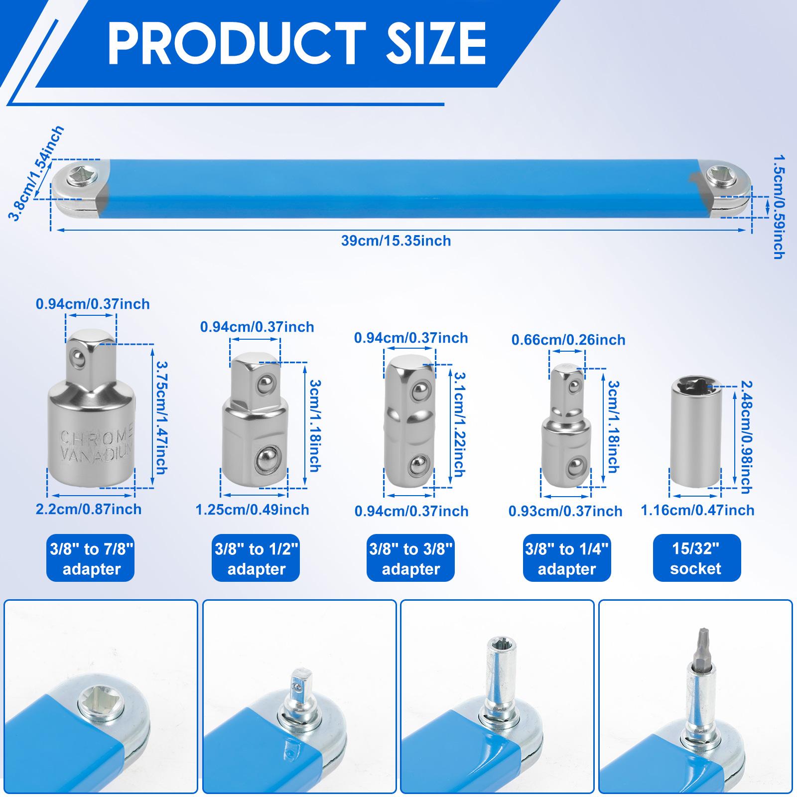 Extension Ratchet Wrench Long Rotary Key Torque Impact Socket Spanner Tight Spaces Automotive Tools 1/2 1/4 3/8 Drive Adapter blue silver 1 set
Extension Ratchet Wrench Long Rotary Key Torque Impact Socket Spanner Tight Spaces Automotive Tools 1/2 1/4 3/8 Drive Adapter blue silver 1 set