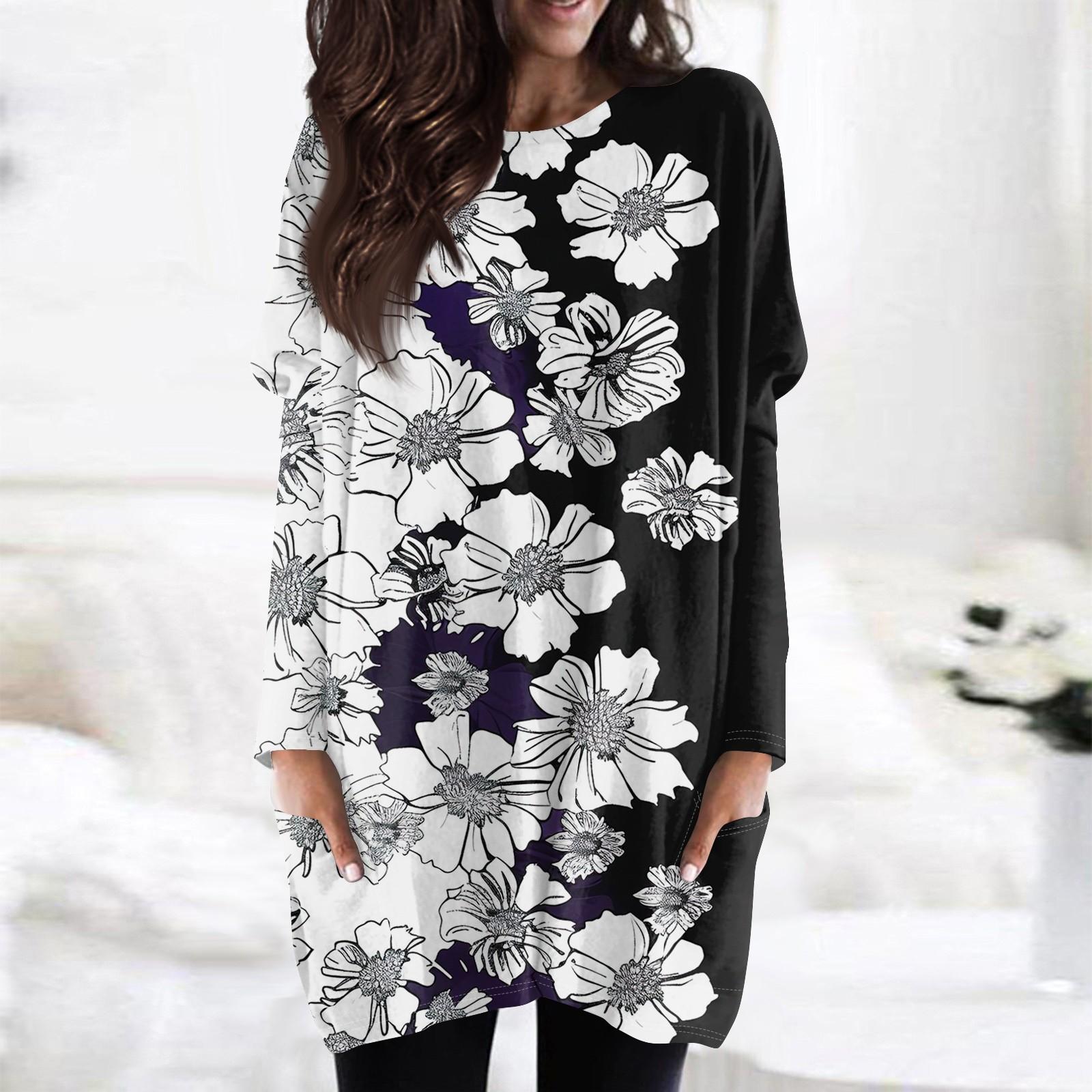 Жіноча модна повсякденна футболка з принтом і круглим вирізом із подвійними кишенями з довгими рукавами XXL чорний
Жіноча модна повсякденна футболка з принтом і круглим вирізом із подвійними кишенями з довгими рукавами XXL чорний