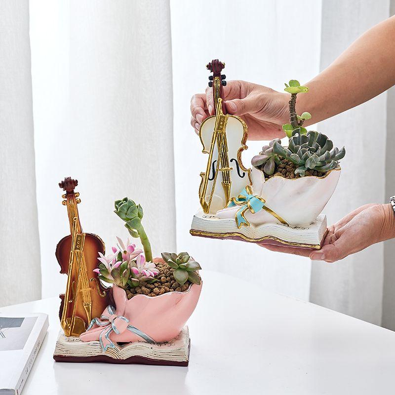 Modern Violin Succulent Flower Pot Creative Resin Violin Shape Succulent Plant Potted Flower Vase Living Room Patio Decoration
Modern Violin Succulent Flower Pot Creative Resin Violin Shape Succulent Plant Potted Flower Vase Living Room Patio Decoration