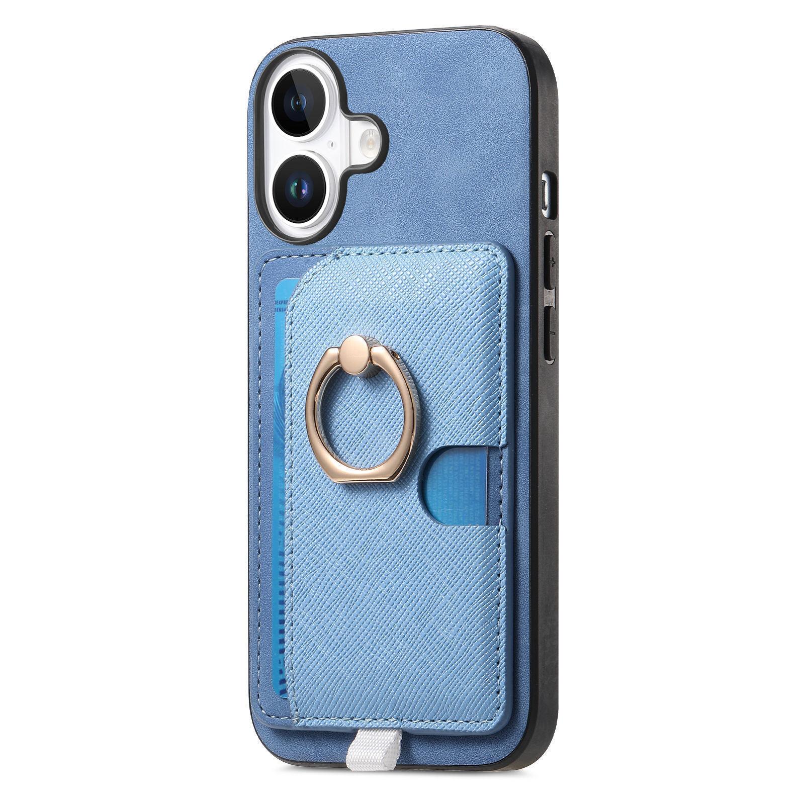 For iPhone 16 Plus Case Ring Kickstand Leather+TPU+PC Phone Cover Detachable 2-in-1 Card Holder Blue
For iPhone 16 Plus Case Ring Kickstand Leather+TPU+PC Phone Cover Detachable 2-in-1 Card Holder Blue