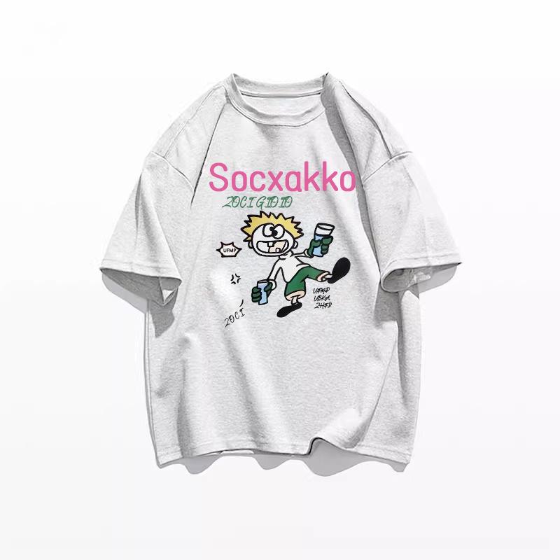 Хлопковая футболка большого размера в корейском стиле с мультяшным принтом для женщин - Свободный крой, Короткий рукав, Круглый вырез, Новый летний дизайн L
Хлопковая футболка большого размера в корейском стиле с мультяшным принтом для женщин - Свободный крой, Короткий рукав, Круглый вырез, Новый летний дизайн L