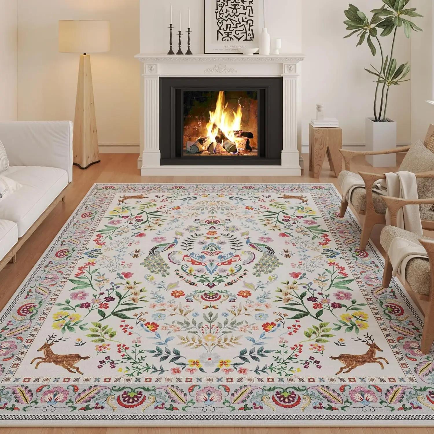 VIKAMA Machine Washable Area Rug Floral Office Non Slip Small Carpet for Bedroom Bedside Kitchen Entryway Kids Room Office Decor 40X60CM 1.3X2FT
VIKAMA Machine Washable Area Rug Floral Office Non Slip Small Carpet for Bedroom Bedside Kitchen Entryway Kids Room Office Decor 40X60CM 1.3X2FT