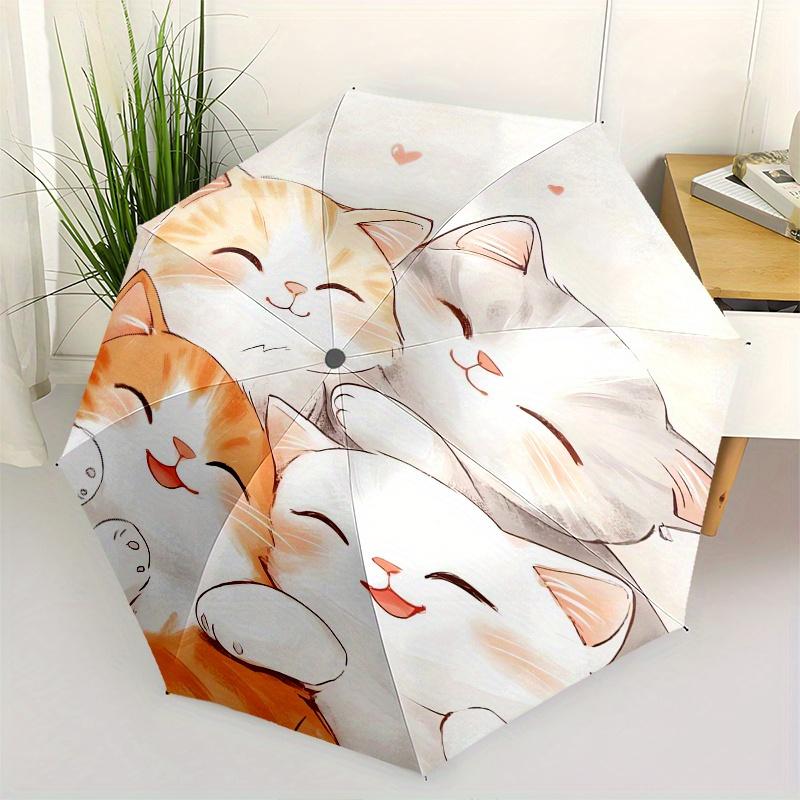 Cats, Cute Automatic Folding Umbrella 8 Ribs, Durable Iron Frame, Bright Color Pattern Compact Travel Umbrella, Suitable for Outdoor, Beach
Cats, Cute Automatic Folding Umbrella 8 Ribs, Durable Iron Frame, Bright Color Pattern Compact Travel Umbrella, Suitable for Outdoor, Beach