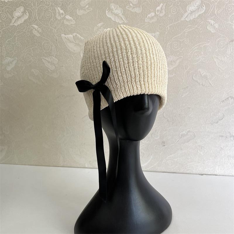 Осенне-зимняя шляпа-бант из шерсти, милая, модная, универсальная, уличная, шапка от холода, для девочек, тренд M(56-58cm) бежевый