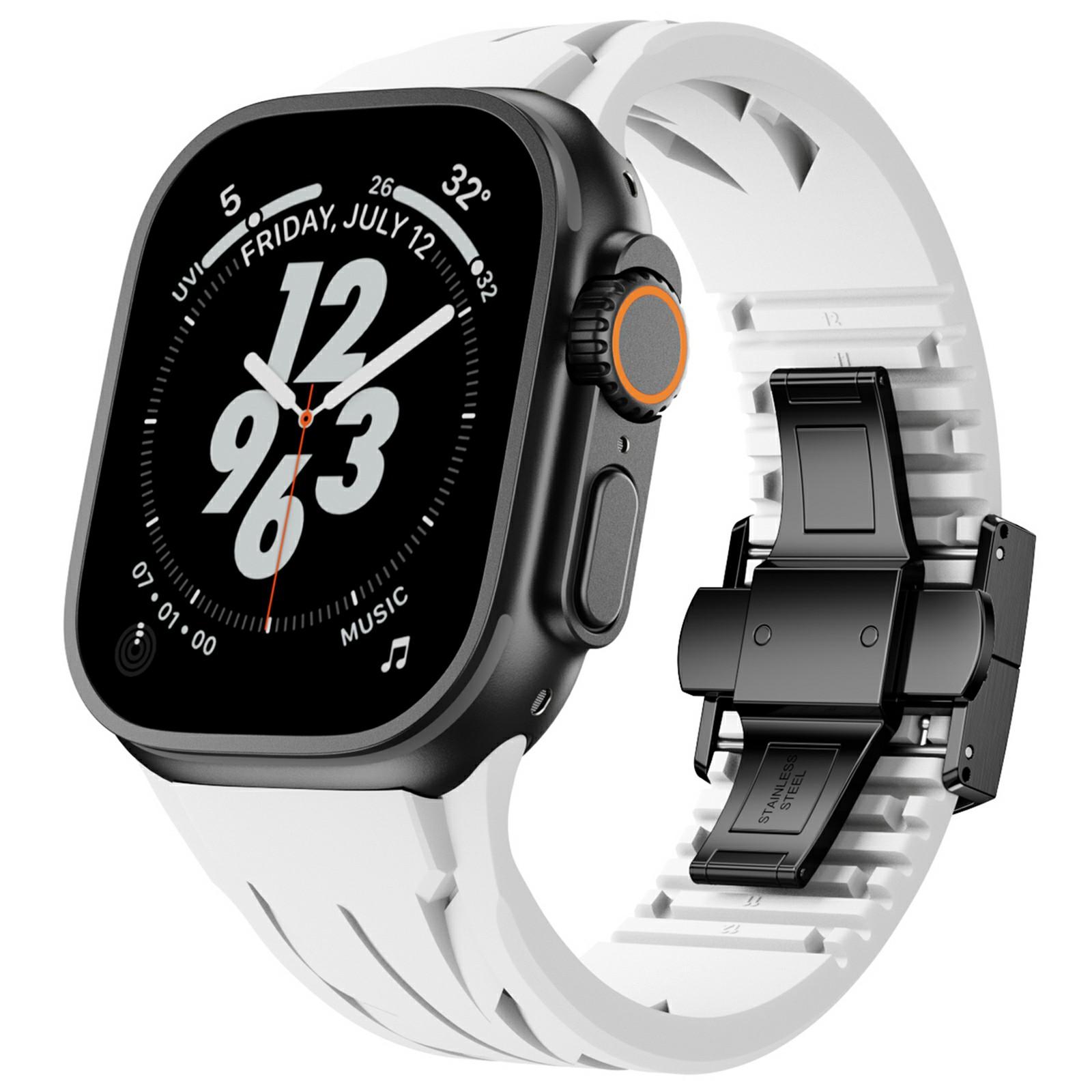 Silicone Watch Strap for Apple Watch Series 10 46mm/Ultra 2 Ultra 49mm/9 8 7 45mm/SE (2023) SE (2022) SE 6 5 4 44mm/3 2 1 42mm Butterfly Clasp Band Black
Silicone Watch Strap for Apple Watch Series 10 46mm/Ultra 2 Ultra 49mm/9 8 7 45mm/SE (2023) SE (2022) SE 6 5 4 44mm/3 2 1 42mm Butterfly Clasp Band Black
