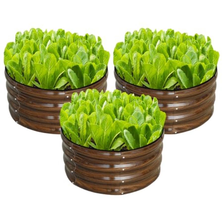 3 Pcs 2x2x1ft Round Galvanized Raised Garden Bed Kit Outdoor Metal Planter Box for Planting Plants Vegetables Brown United States
3 Pcs 2x2x1ft Round Galvanized Raised Garden Bed Kit Outdoor Metal Planter Box for Planting Plants Vegetables Brown United States