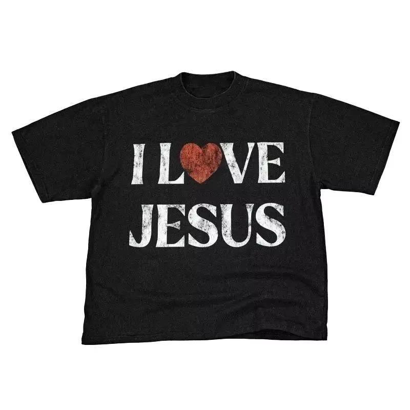 Vintage I Love Jesus Print Short Sleeve T-Shirt Menswear Top Underwear Tshirt Cotton Polyester,Women s Letter Print Round Neck 4XL
Vintage I Love Jesus Print Short Sleeve T-Shirt Menswear Top Underwear Tshirt Cotton Polyester,Women s Letter Print Round Neck 4XL
