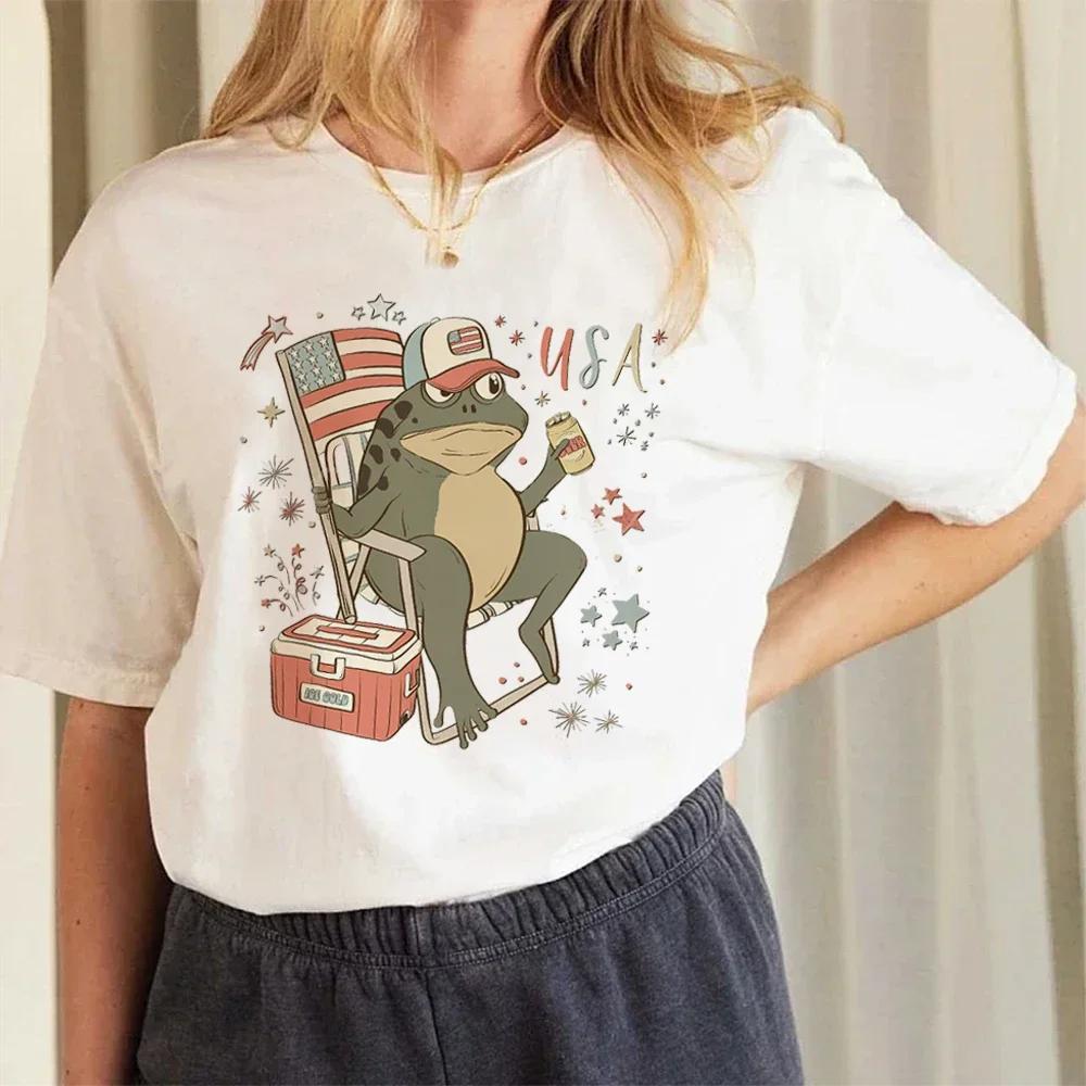 Fourth of July Street Fun Print TShirt Loose Vintage Cartoon Frog Print Pattern Casual Versatile TShirt Unisex Clothing Gift S
Fourth of July Street Fun Print TShirt Loose Vintage Cartoon Frog Print Pattern Casual Versatile TShirt Unisex Clothing Gift S