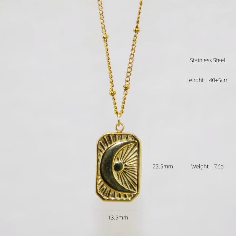 18K Gold Stainless Steel Pendant Necklace with Diamond Heart, Star, and Cross Charms
18K Gold Stainless Steel Pendant Necklace with Diamond Heart, Star, and Cross Charms