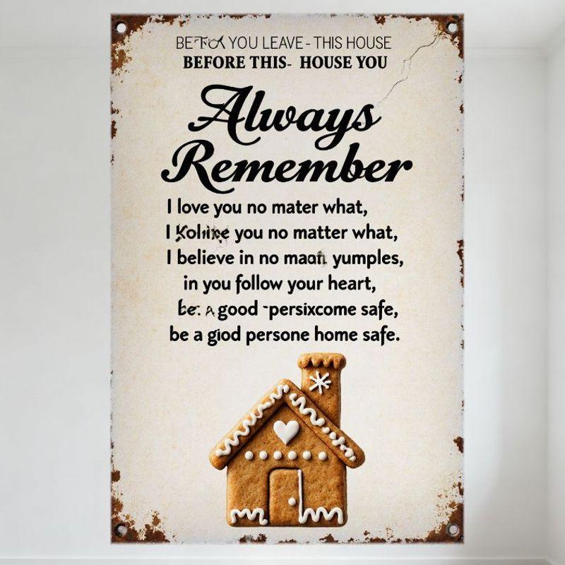 Vintage Rustic Metal Sign BEFORE YOU LEAVE with Misprinted Text & Gingerbread House - Home Decor for Café Bar Man Cave 20x30cm(7.8x11.8inch)
Vintage Rustic Metal Sign BEFORE YOU LEAVE with Misprinted Text & Gingerbread House - Home Decor for Café Bar Man Cave 20x30cm(7.8x11.8inch)