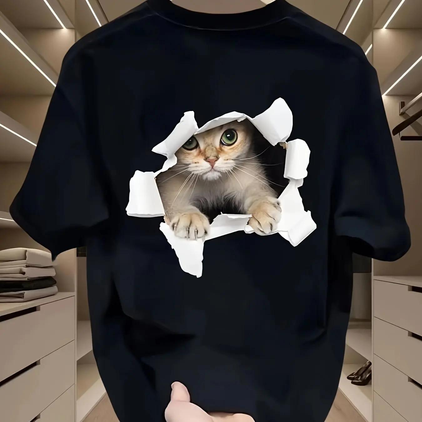 Мужская летняя модная повседневная футболка с коротким рукавом, большого размера, свободного кроя, из 100% хлопка, с принтом 3D-кота, спортивная, с круглым вырезом XXXXXL чёрный
Мужская летняя модная повседневная футболка с коротким рукавом, большого размера, свободного кроя, из 100% хлопка, с принтом 3D-кота, спортивная, с круглым вырезом XXXXXL чёрный