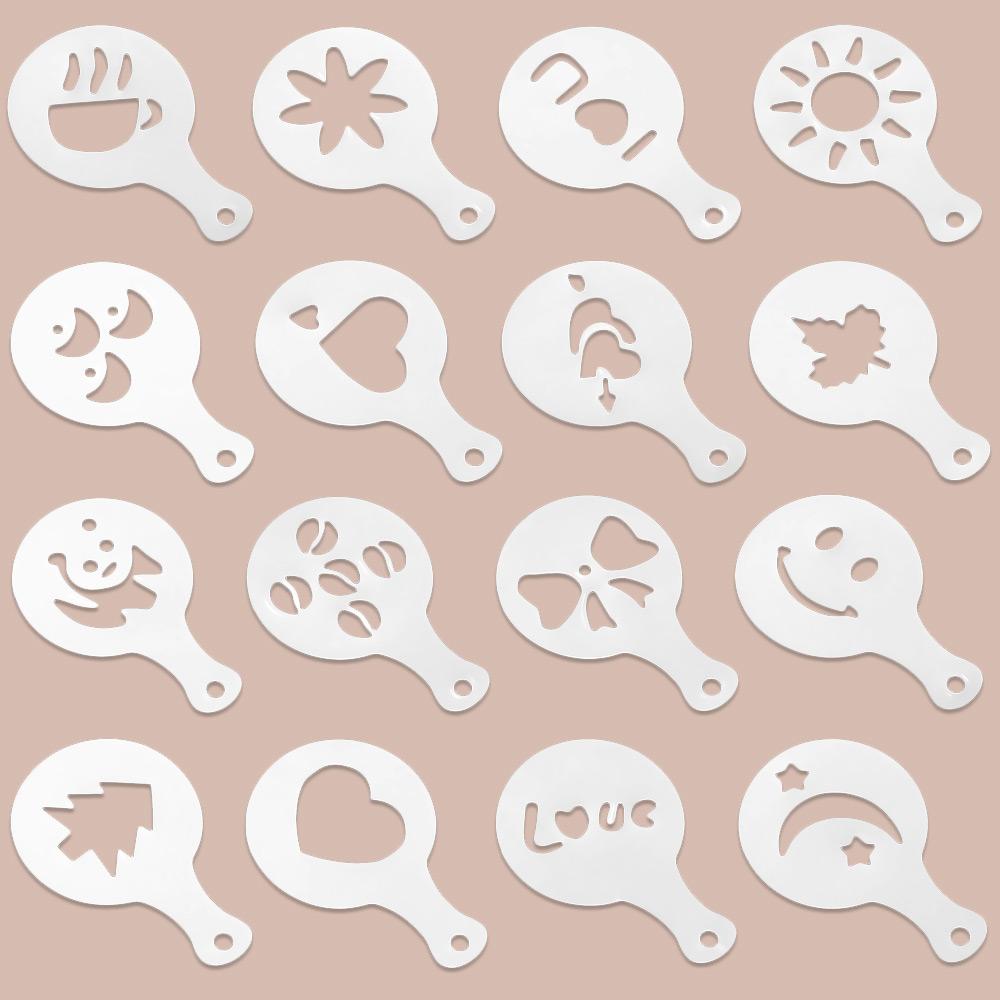 16pcs Kitchen Mold Latte Decorating Cappuccino Coffee Art Stencils Foam Tool
16pcs Kitchen Mold Latte Decorating Cappuccino Coffee Art Stencils Foam Tool