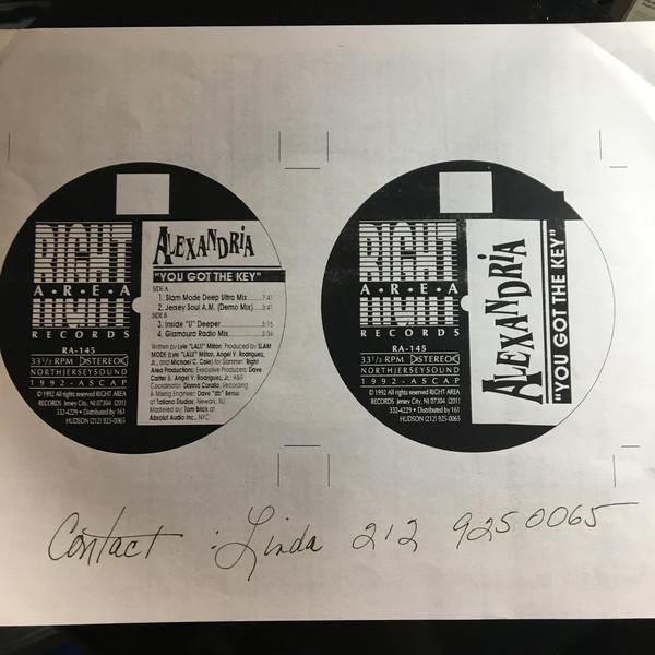 12inch Record ALEXANDRIA - You Got The Key RA145 Right Area Reco 1992 US Dance & Electronica Used
12inch Record ALEXANDRIA - You Got The Key RA145 Right Area Reco 1992 US Dance & Electronica Used