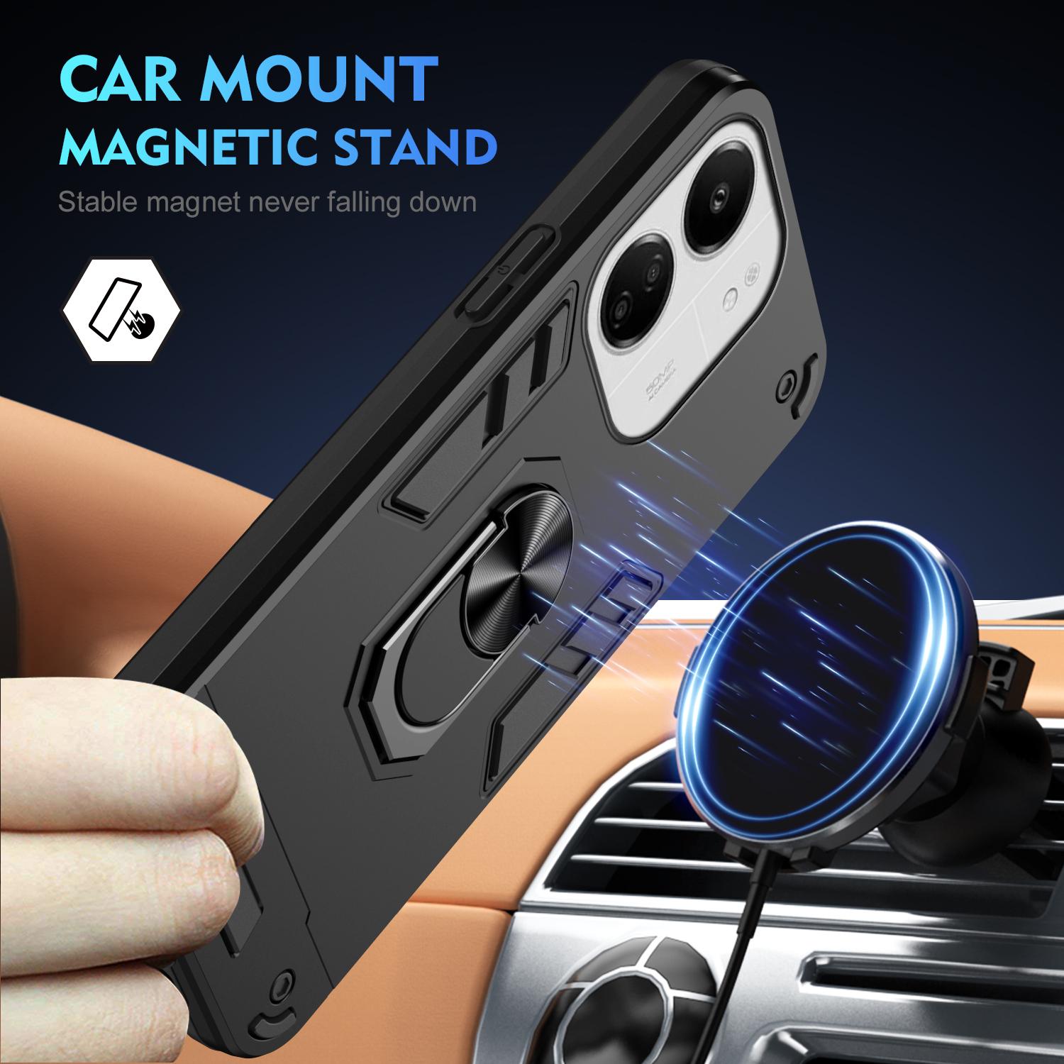 For Xiaomi Redmi 13C 5G/13C 4G/13R 5G/Poco C65 4G/Poco M6 5G Case PC+TPU Drop Defend Phone Cover with Ring Kickstand Black
For Xiaomi Redmi 13C 5G/13C 4G/13R 5G/Poco C65 4G/Poco M6 5G Case PC+TPU Drop Defend Phone Cover with Ring Kickstand Black