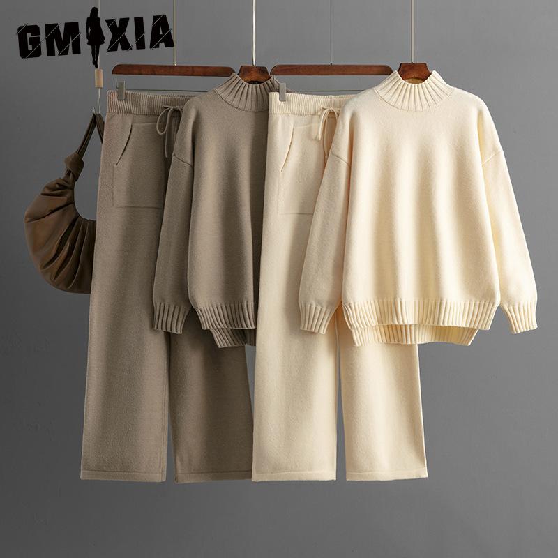GMXIA Winter Knitted Suit for Women, Thick and Loose Sweater, Half-high Neck, Long Sleeve, Fashionable Two-piece Set for Women One size чорний
GMXIA Winter Knitted Suit for Women, Thick and Loose Sweater, Half-high Neck, Long Sleeve, Fashionable Two-piece Set for Women One size чорний