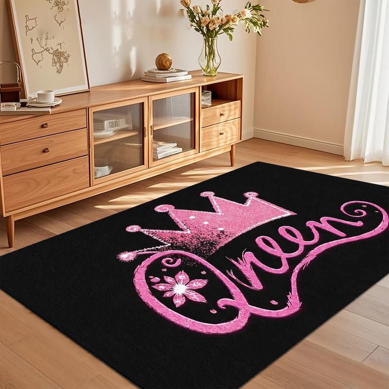 Non-Slip Carpet Pink Queen Crown Area Rug Washable Carpets for Living Room Bedroom Black Background Durable Floor Mat Home Rugs 40x60CM
Non-Slip Carpet Pink Queen Crown Area Rug Washable Carpets for Living Room Bedroom Black Background Durable Floor Mat Home Rugs 40x60CM