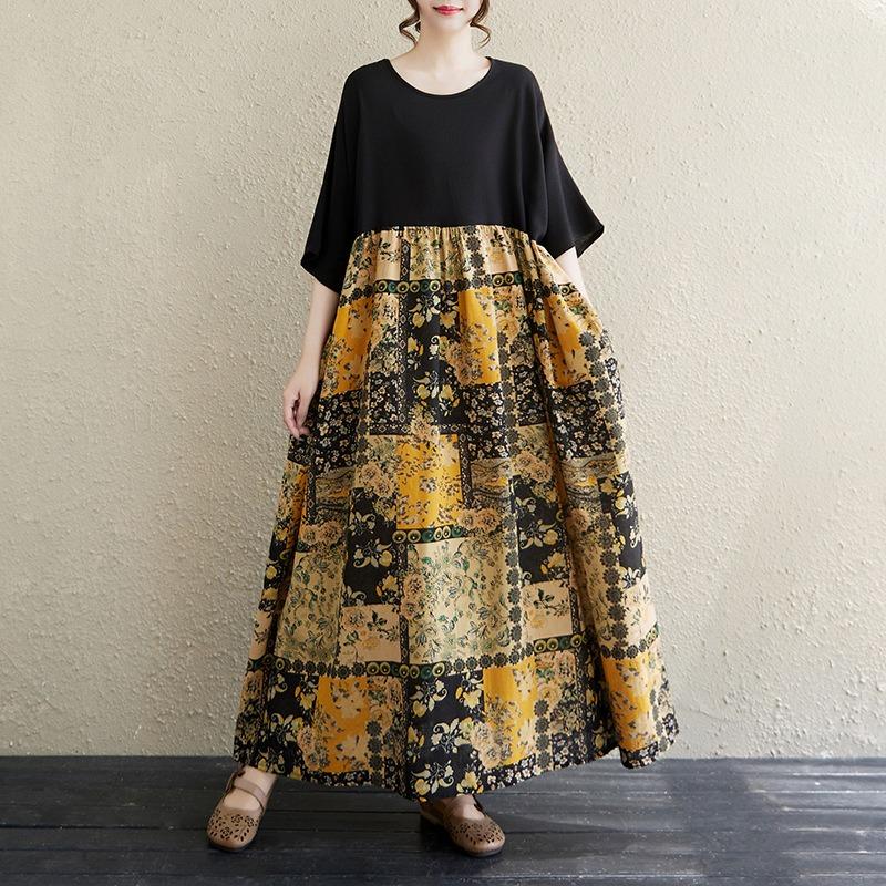 The real shot is the new 125kg fat MM to cover the meat and show thinness, and the color matching cotton and linen dress women s clothing. one size fits all
The real shot is the new 125kg fat MM to cover the meat and show thinness, and the color matching cotton and linen dress women s clothing. one size fits all
