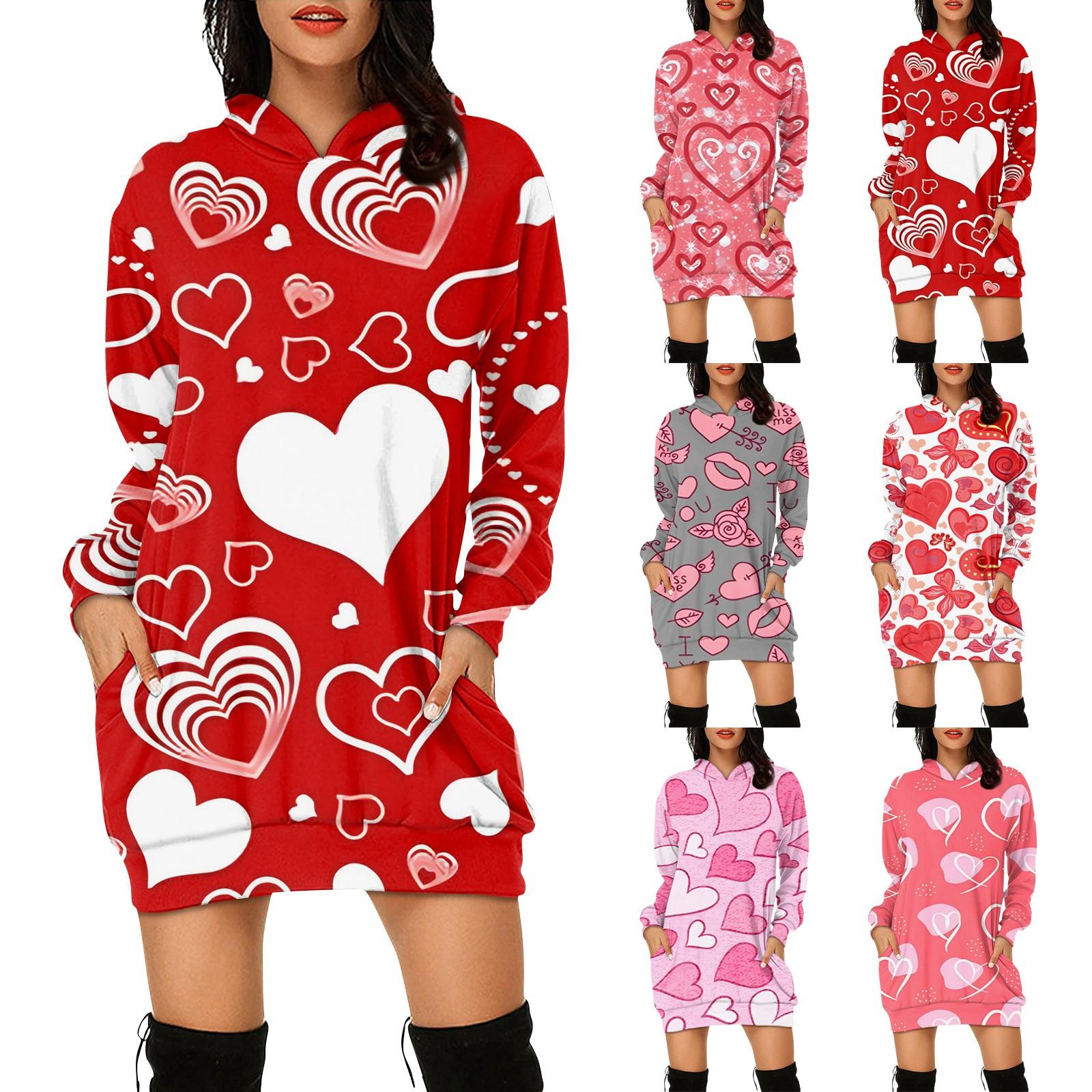 Модное женское платье-толстовка с карманами и капюшоном на День святого Валентина M
Модное женское платье-толстовка с карманами и капюшоном на День святого Валентина M