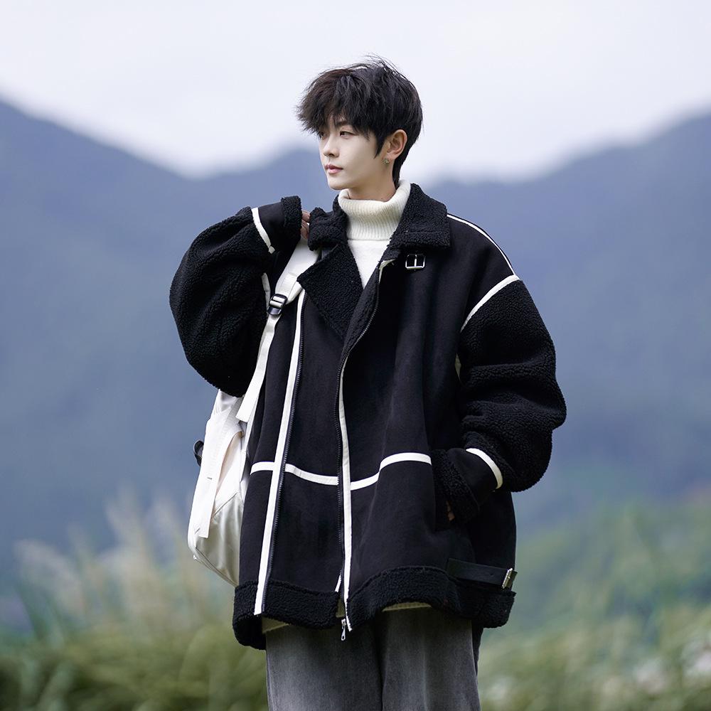 Men s Lambswool Fur-Lined Winter Coat - Thickened Color Block Jacket for Teenagers - Trendy American Brand - Plus Size Available XXL чорний
Men s Lambswool Fur-Lined Winter Coat - Thickened Color Block Jacket for Teenagers - Trendy American Brand - Plus Size Available XXL чорний