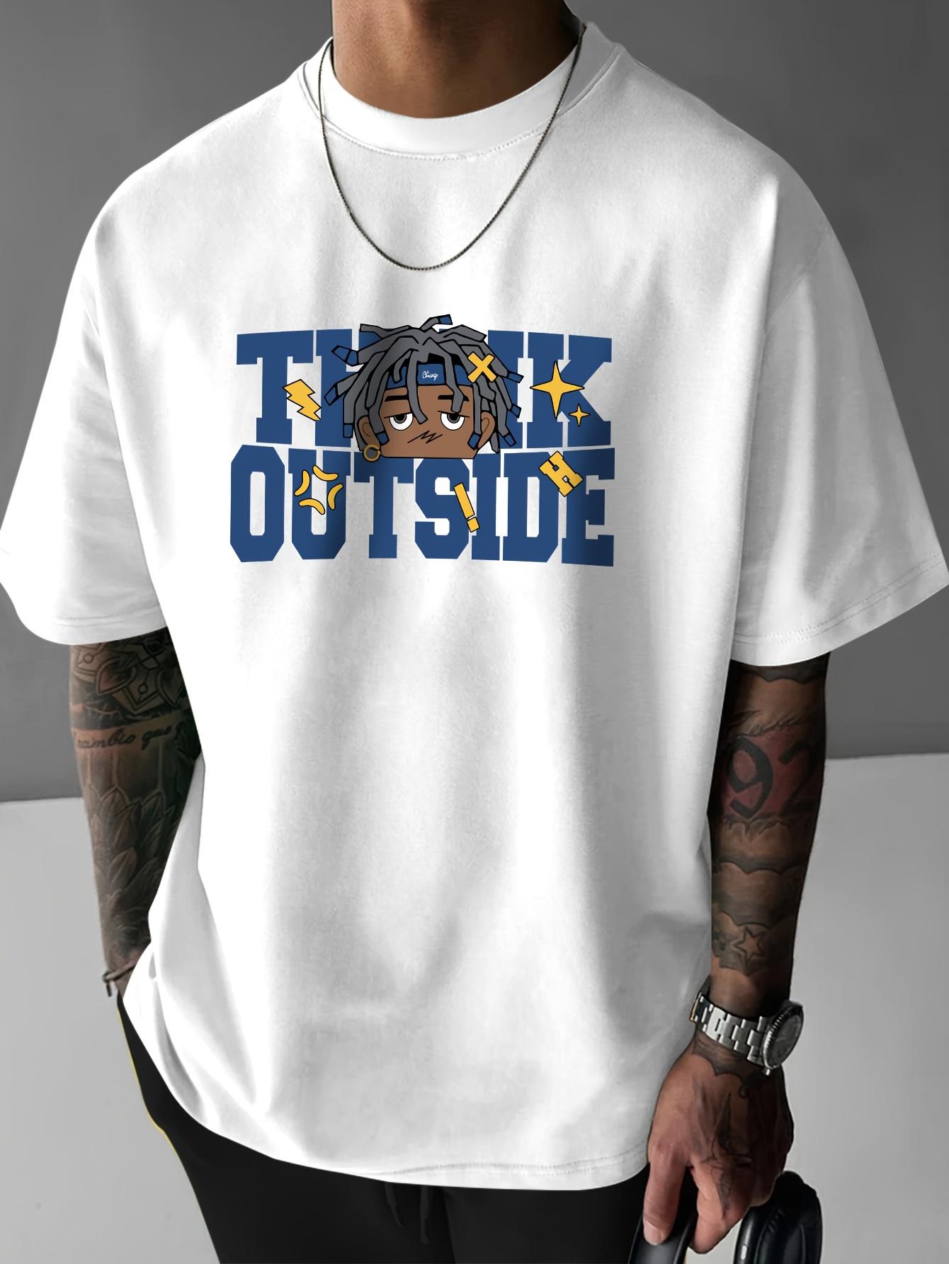 Mens Black Outside Pattern TShirt Casual Short Sleeve TShirt with Bold Blue Font and Animated Characters Machine Washable 4XL
Mens Black Outside Pattern TShirt Casual Short Sleeve TShirt with Bold Blue Font and Animated Characters Machine Washable 4XL
