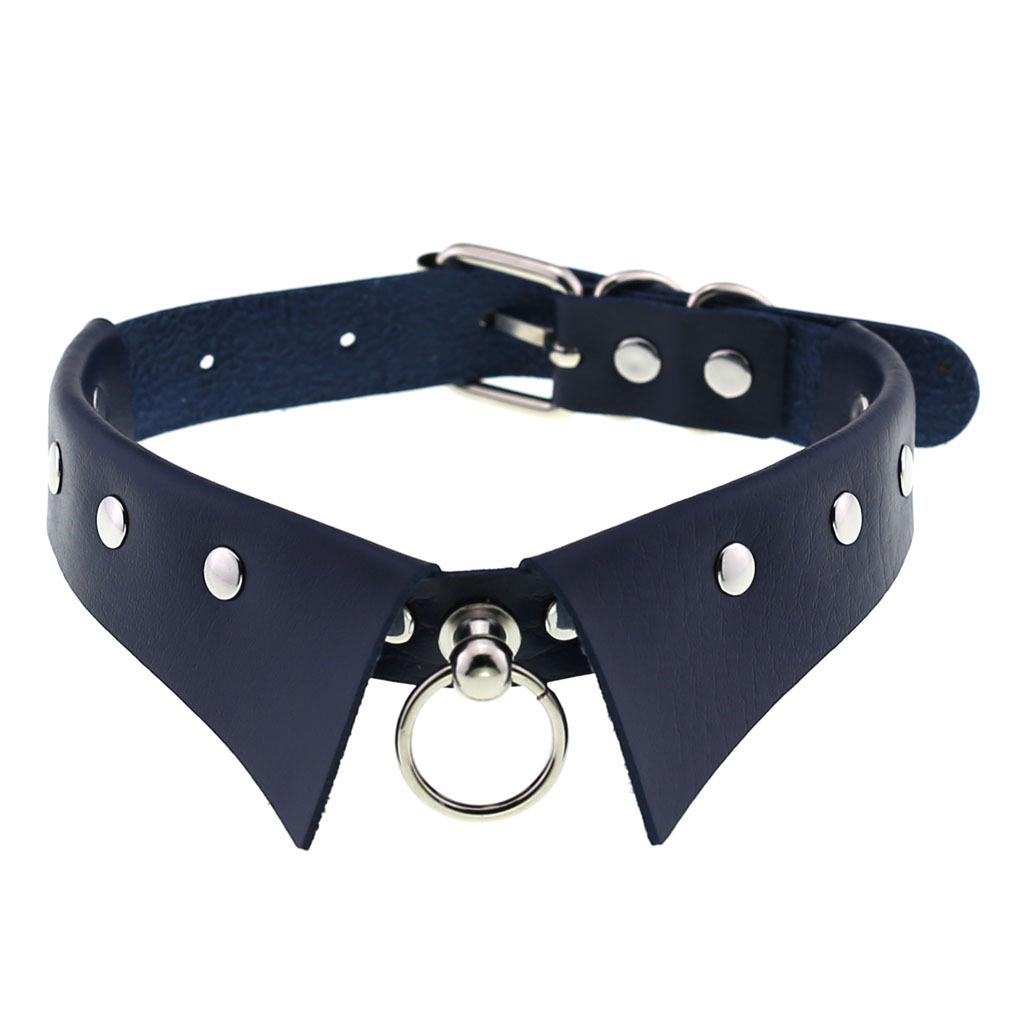European & American Punk Gothic Leather Collar Necklace with Simple Fashion Ring
European & American Punk Gothic Leather Collar Necklace with Simple Fashion Ring
