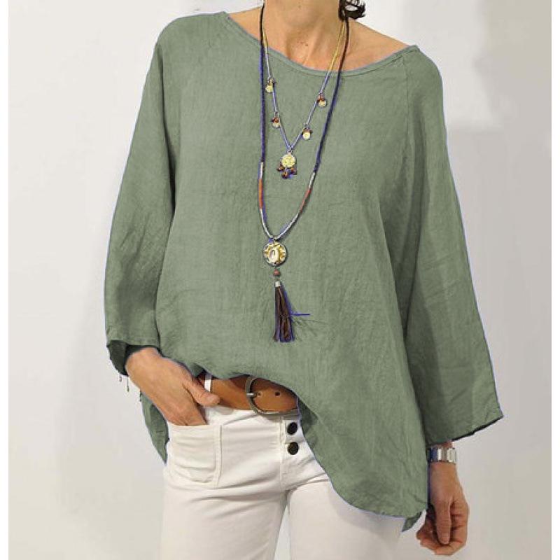 Women s Cotton Linen Raglan Sleeve Shirt - Solid Color, Round Neck, Three-quarter Length L
Women s Cotton Linen Raglan Sleeve Shirt - Solid Color, Round Neck, Three-quarter Length L
