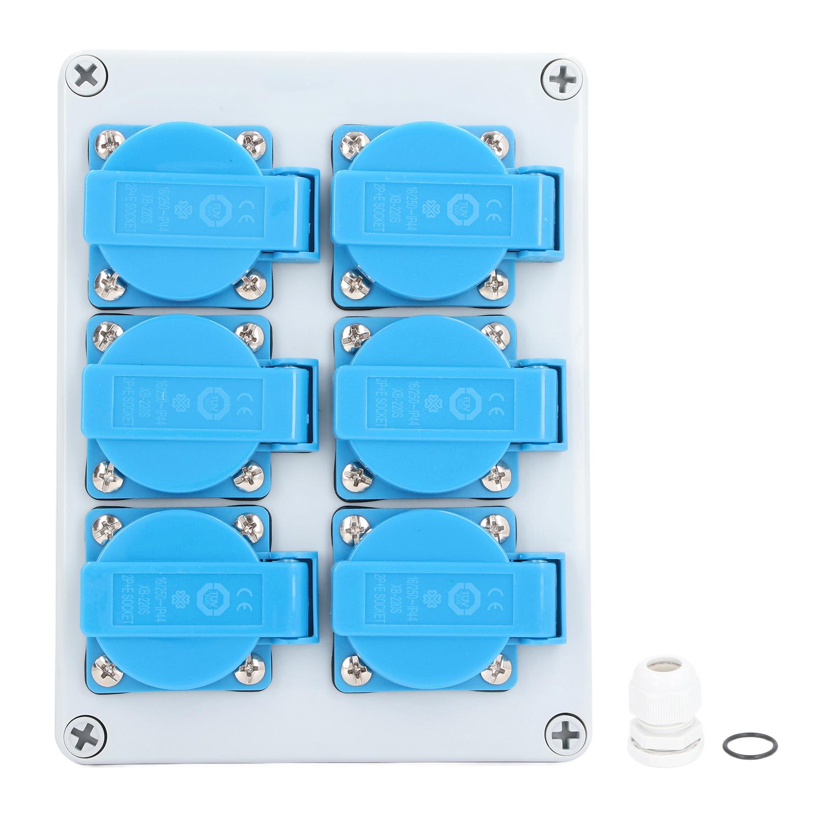 6 Way EU Wall Socket IP44 Outdoor Waterproof Electrical Outlet Box AC 250V 16A Power Distributor wit
6 Way EU Wall Socket IP44 Outdoor Waterproof Electrical Outlet Box AC 250V 16A Power Distributor wit