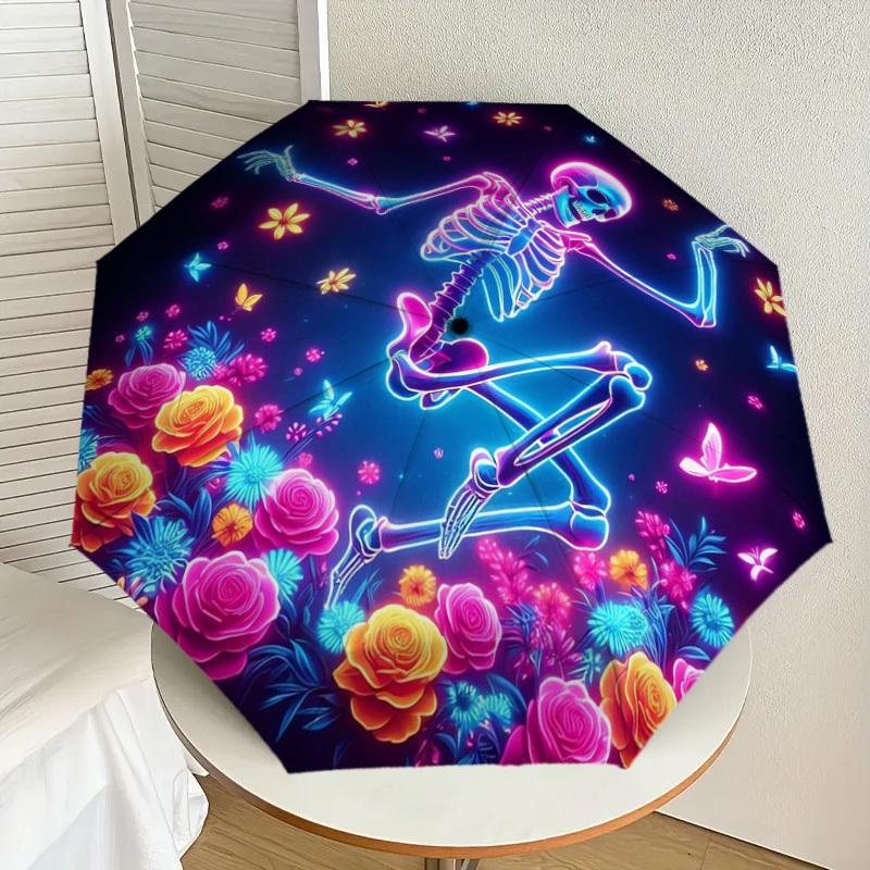 1pc Neon Skeleton Dance Flowers Butterflies Umbrella with Plastic Handle,Suitable for All Seasons Home Travel Outdoor UmbrellaDD1763
1pc Neon Skeleton Dance Flowers Butterflies Umbrella with Plastic Handle,Suitable for All Seasons Home Travel Outdoor UmbrellaDD1763