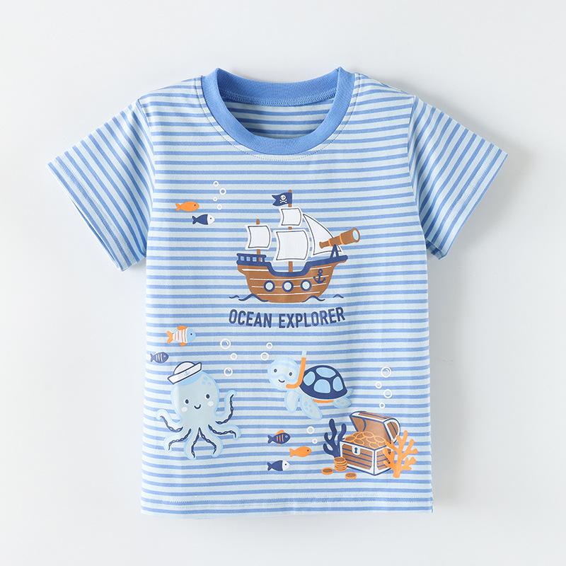 New summer collection: boys’ short-sleeved T-shirt with pirate ship print – children’s crew-neck top 90cm(2-3Y) королевский синий
New summer collection: boys’ short-sleeved T-shirt with pirate ship print – children’s crew-neck top 90cm(2-3Y) королевский синий