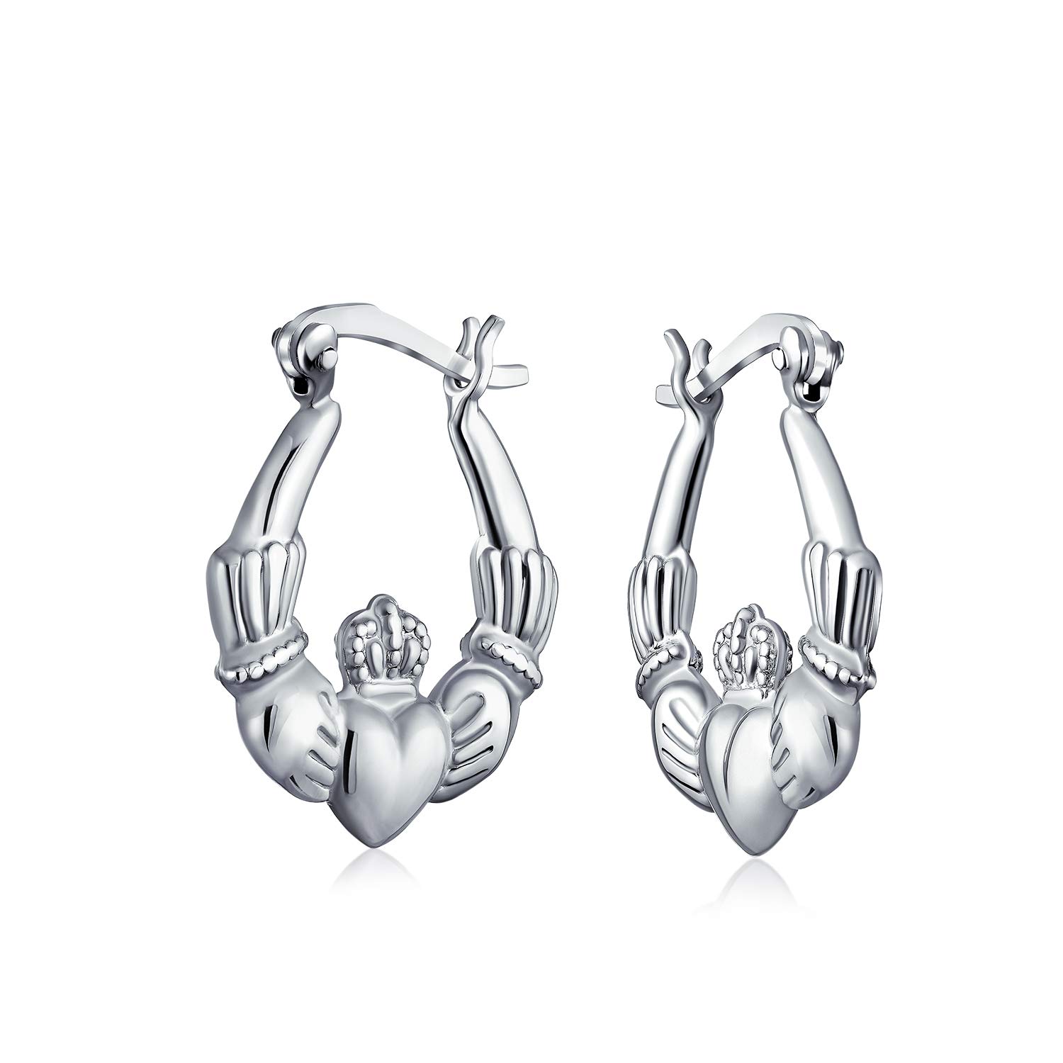 Love Lightweight Heart Celtic Irish Friendship Claddach Hoop Earrings for Women Teen Sterling Silver BFF .925 0.75 Diameter
Love Lightweight Heart Celtic Irish Friendship Claddach Hoop Earrings for Women Teen Sterling Silver BFF .925 0.75 Diameter