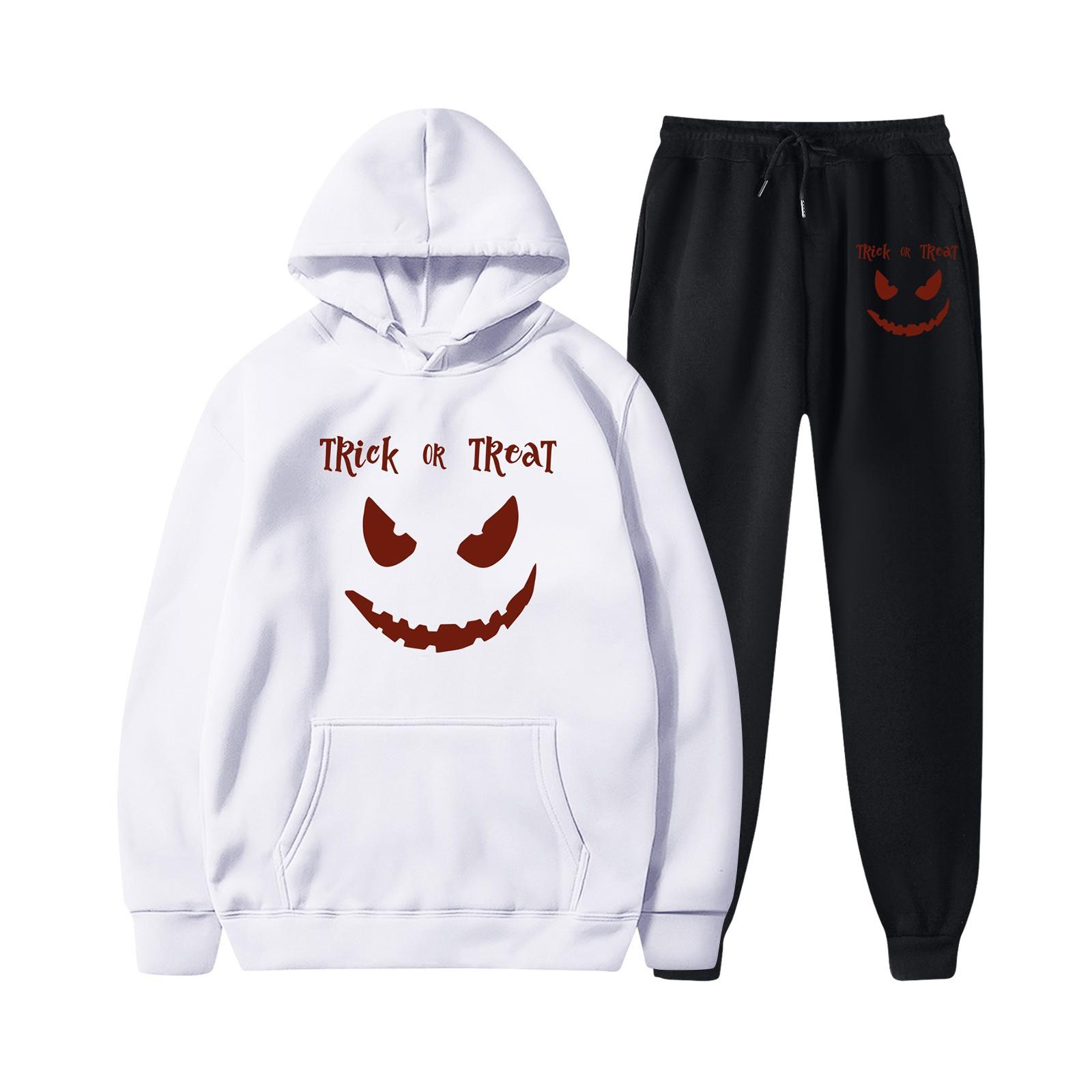 Женские плюшевые штаны, свободный свитер с длинным рукавом, принт на Хэллоуин и комплект из двух предметов с капюшоном и веревкой XXL белый
Женские плюшевые штаны, свободный свитер с длинным рукавом, принт на Хэллоуин и комплект из двух предметов с капюшоном и веревкой XXL белый
