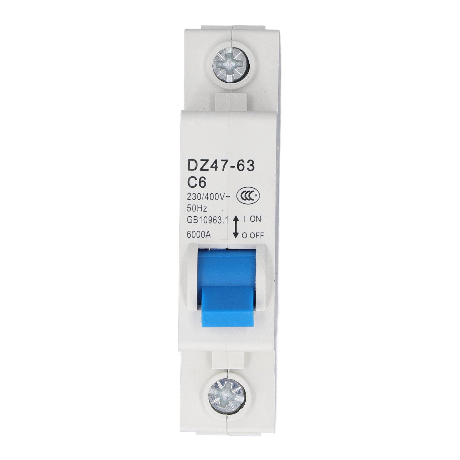 Circuit Breaker Mini 1P MCB DIN Rail Mount 6000A Breaking Capacity 230V 400V 6A for Home
Circuit Breaker Mini 1P MCB DIN Rail Mount 6000A Breaking Capacity 230V 400V 6A for Home