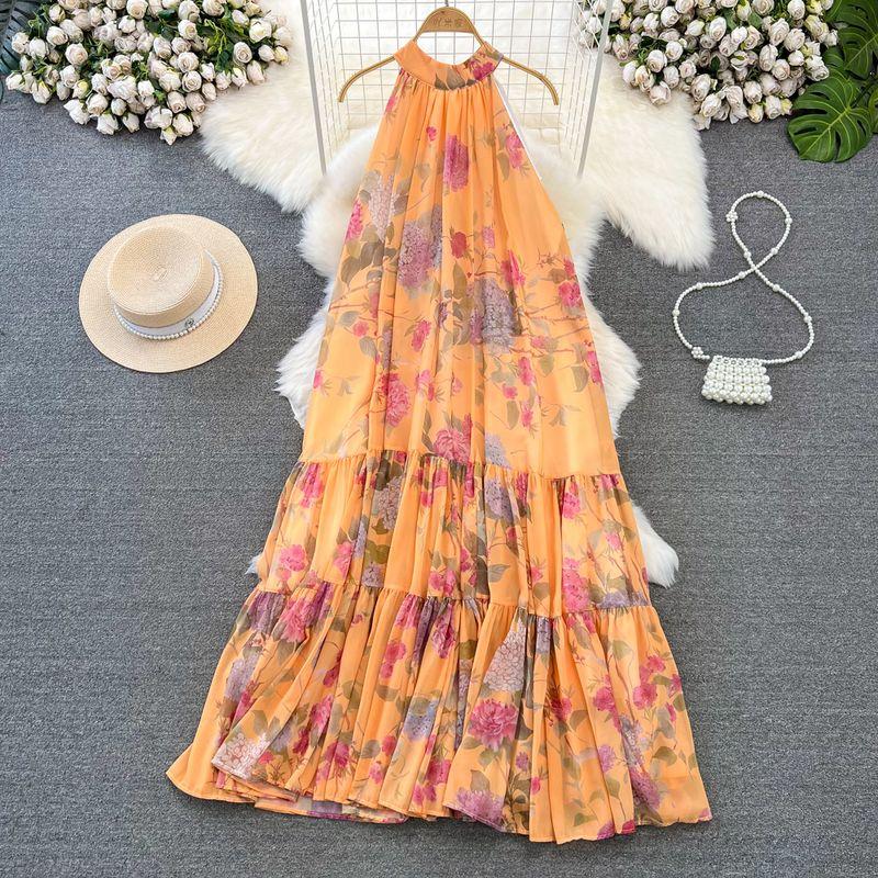 Open Back Chiffon Elegance Large Swing Seaside Holiday Beach Dress Orange One size
Open Back Chiffon Elegance Large Swing Seaside Holiday Beach Dress Orange One size