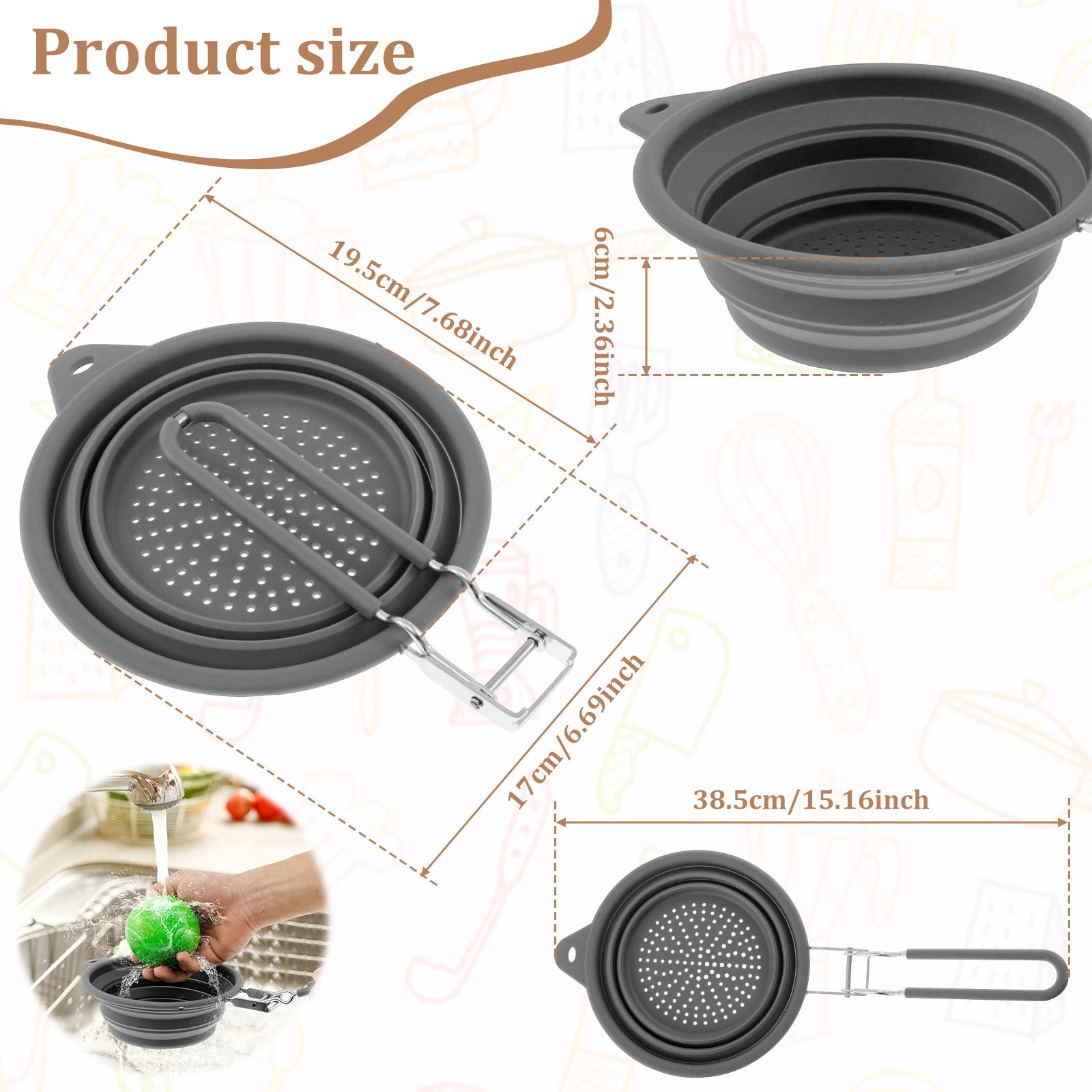 Collapsible Colanders with Handle Silicone Kitchen Strainers For Pasta & Veggies Fruit Multipurpose Colander Strainer серый
Collapsible Colanders with Handle Silicone Kitchen Strainers For Pasta & Veggies Fruit Multipurpose Colander Strainer серый