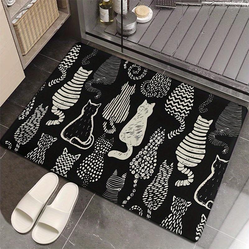 Cat Pattern Doormat Black White Printed Polyester Machine Washable Entrance Floor Mat 80x50cm 40cm x 60cm
Cat Pattern Doormat Black White Printed Polyester Machine Washable Entrance Floor Mat 80x50cm 40cm x 60cm