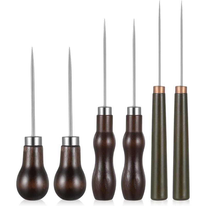 6 Pcs For Hide Sewing, Leather Punch, Stitching Marking Awl Tool Set For Wood, Crafts Shoe Repair
6 Pcs For Hide Sewing, Leather Punch, Stitching Marking Awl Tool Set For Wood, Crafts Shoe Repair