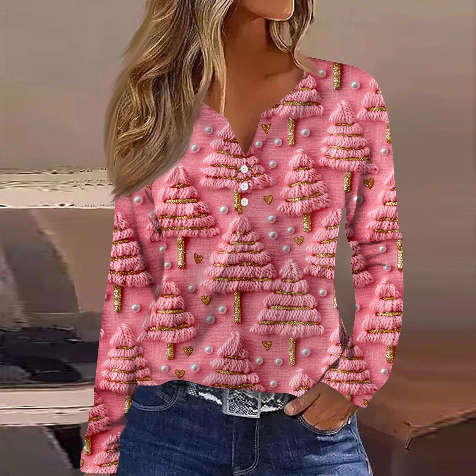 Женская модная повседневная футболка с V-образным вырезом, на пуговицах, с длинным рукавом, с рождественским принтом XXXL
Женская модная повседневная футболка с V-образным вырезом, на пуговицах, с длинным рукавом, с рождественским принтом XXXL